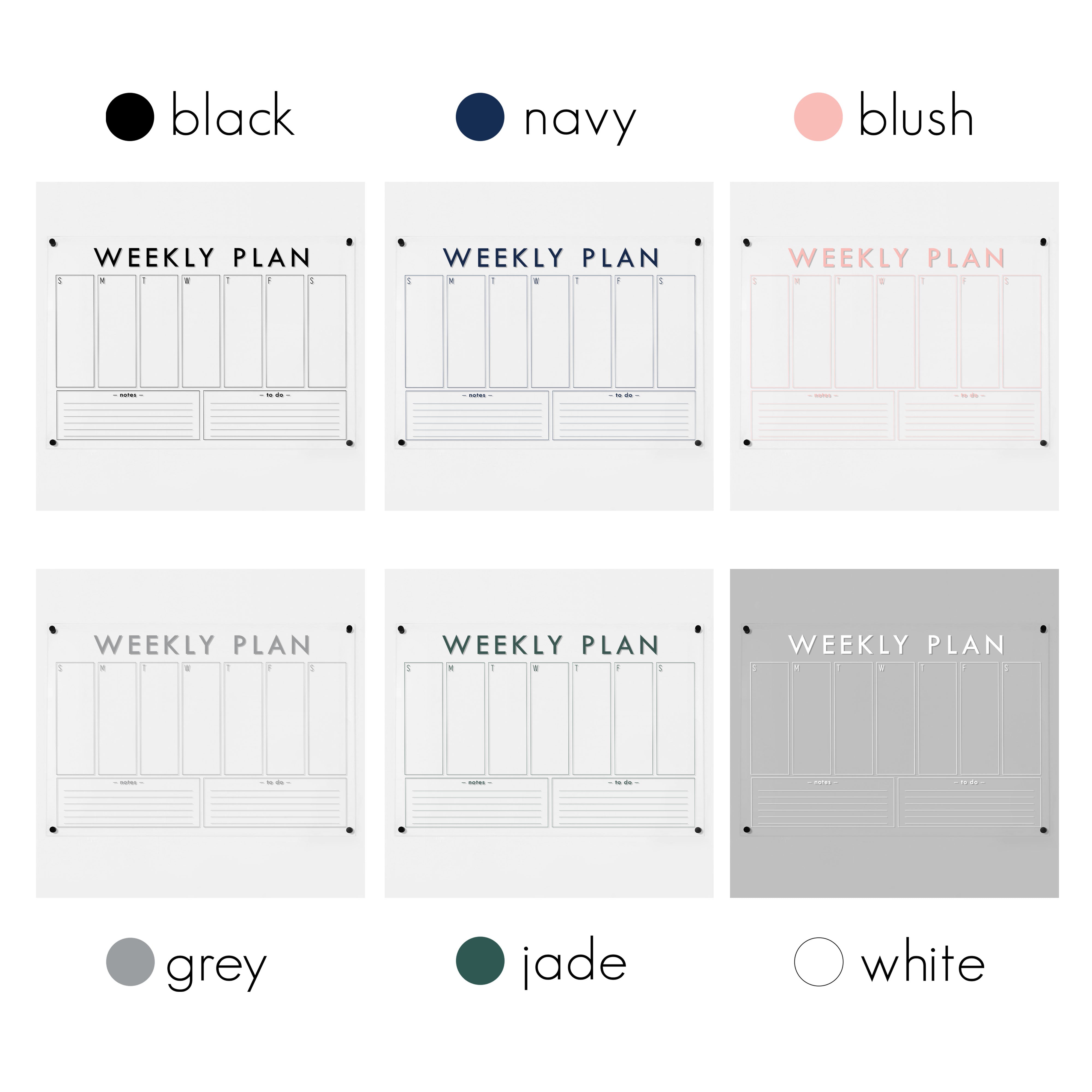 Weekly Acrylic Calendar + 2 Sections | Horizontal Multi-Style