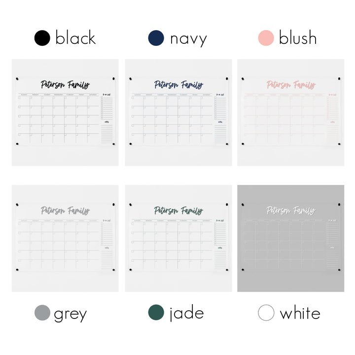 Monthly Acrylic Calendar + 2 Sections | Horizontal Monica