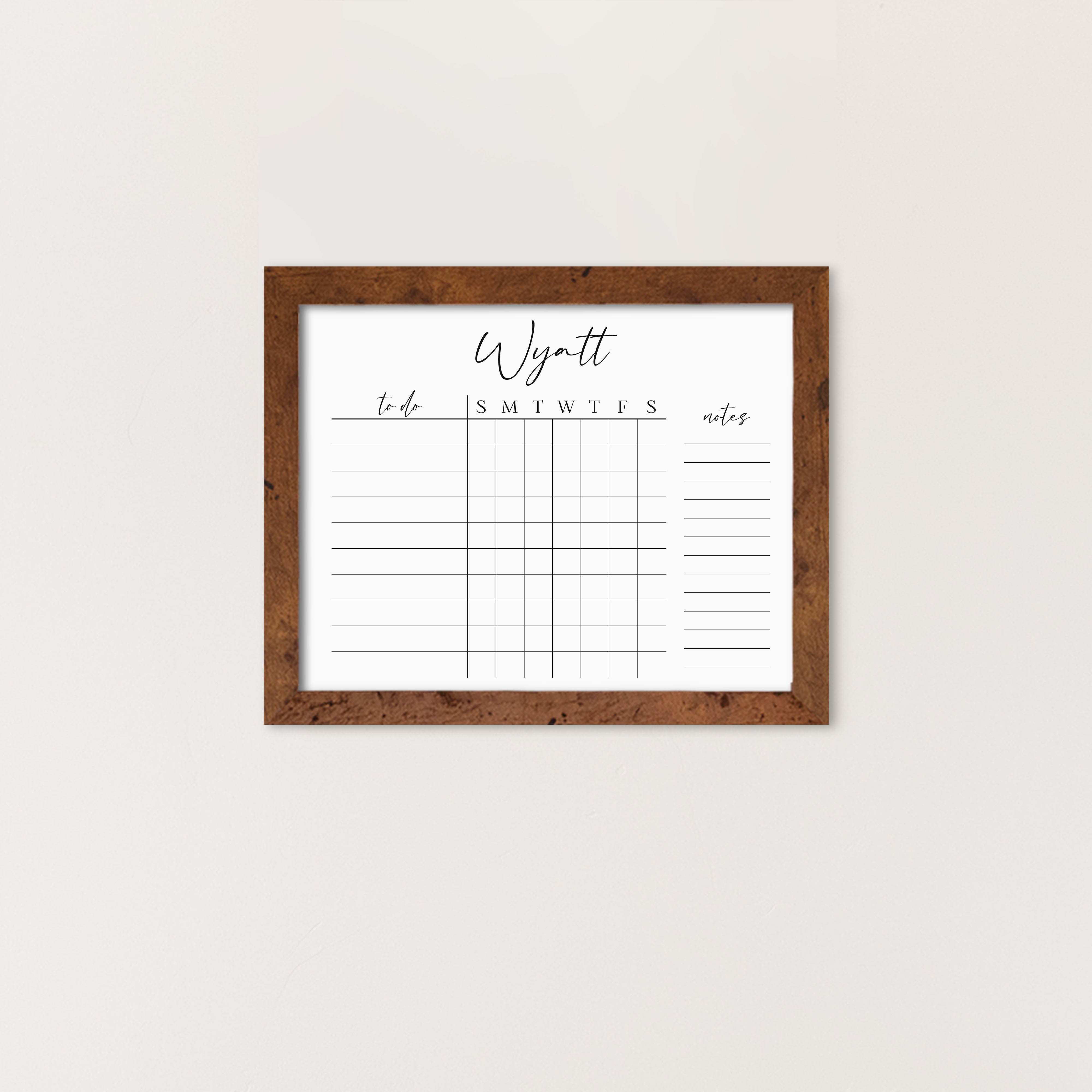 1 Person Framed Whiteboard Chore Chart | Horizontal Pennington