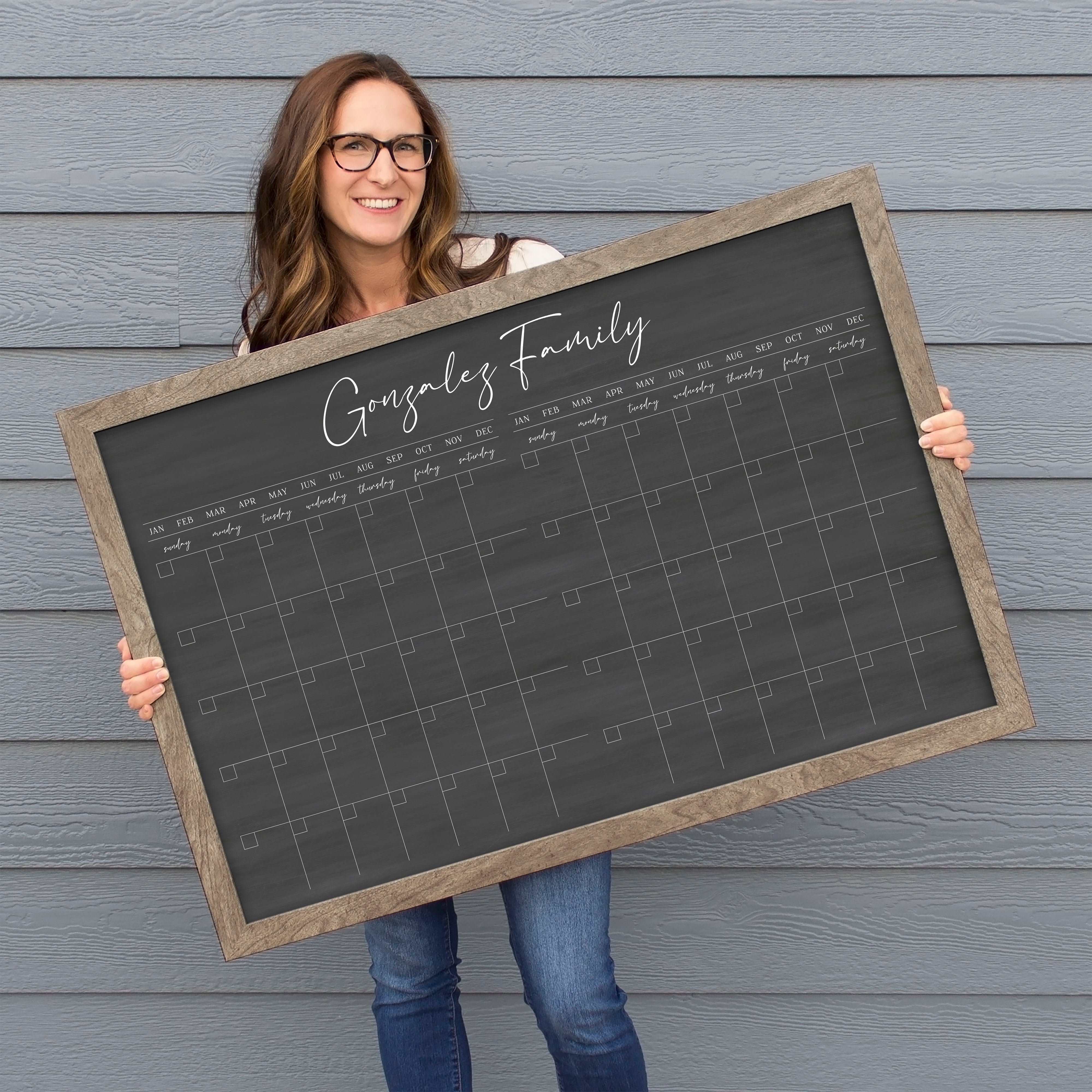 2 Month Framed Chalkboard Calendar | Horizontal Pennington
