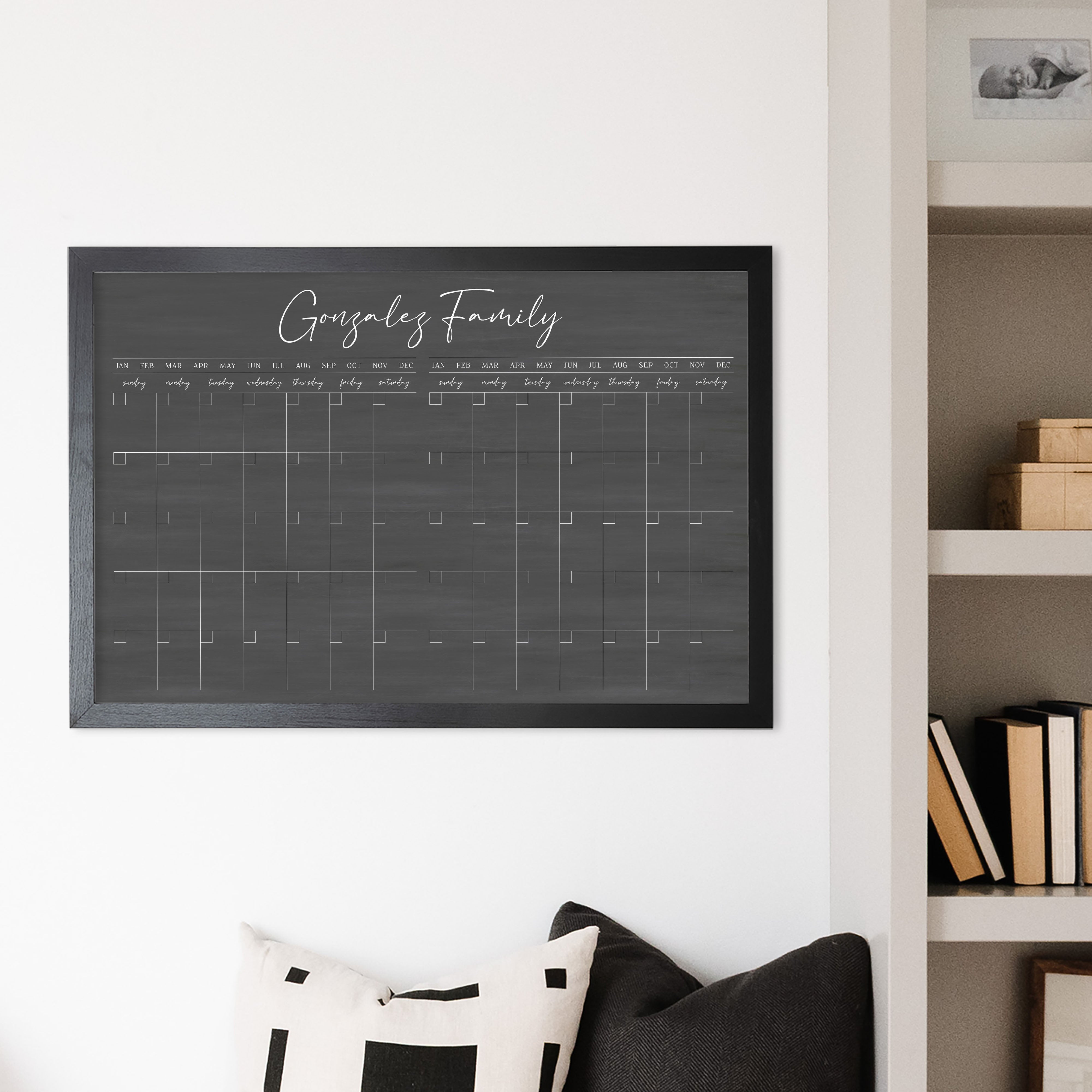 2 Month Framed Chalkboard Calendar | Horizontal Pennington