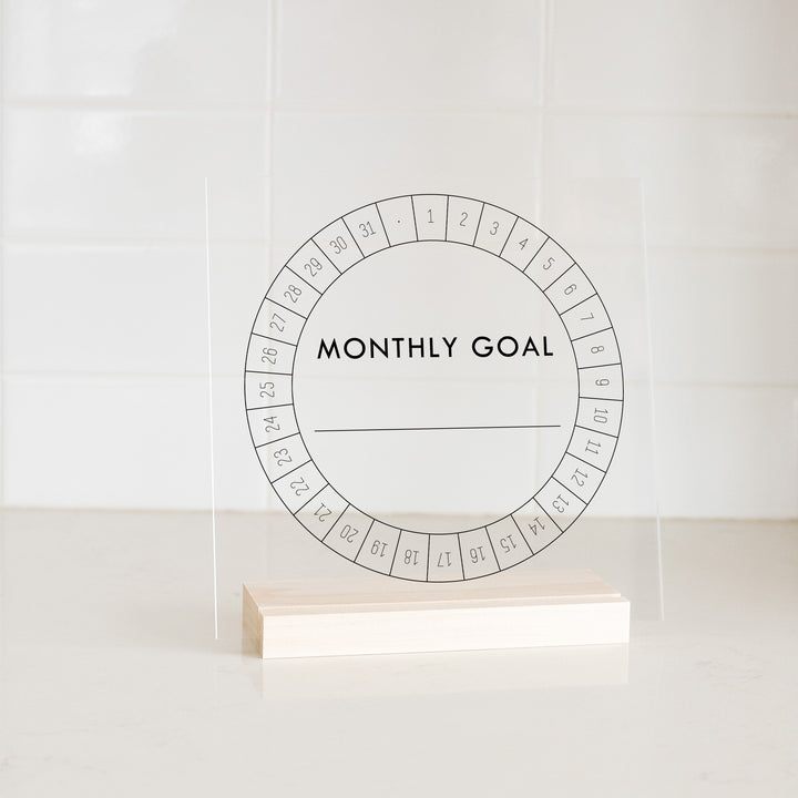 Custom Acrylic Monthly Goal Tracker | Bold Style