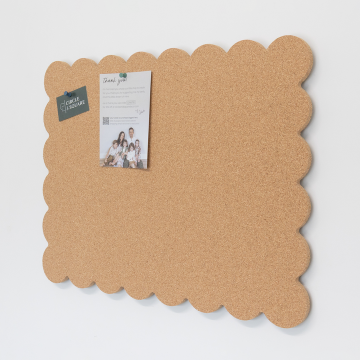 Scalloped Edge Blank Cork Board