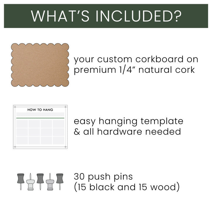 Scalloped Edge Blank Cork Board