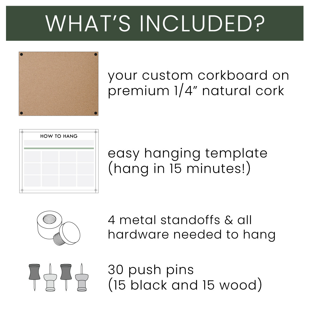 Personalized Command Center Corkboard | Vertical Craig