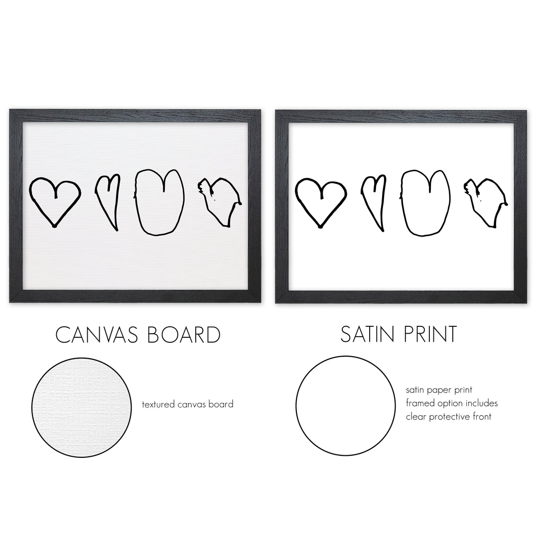 Framed Custom Hand-Drawn Heart Art