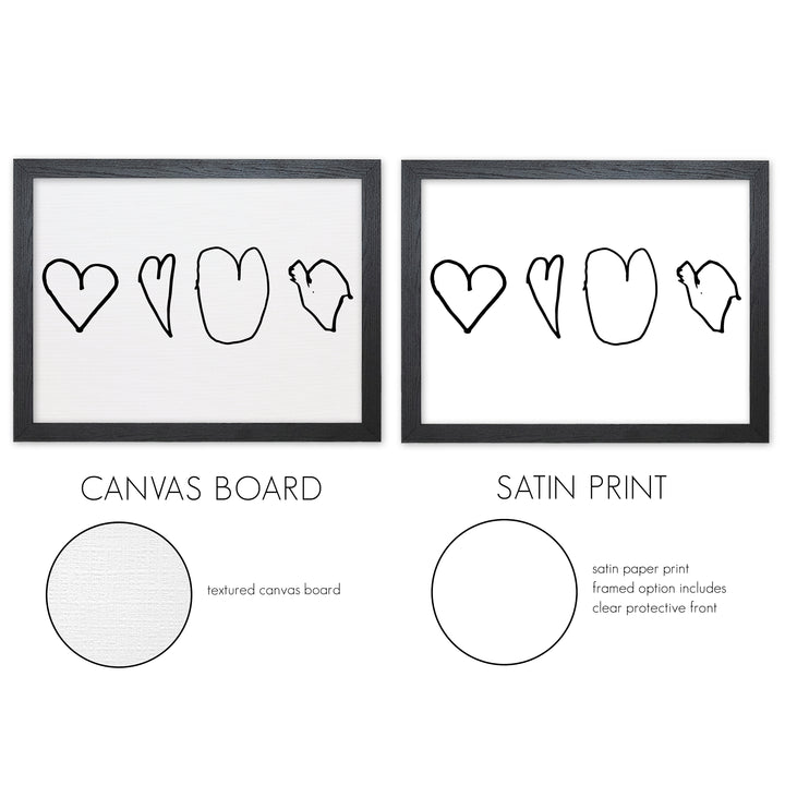 Framed Custom Hand-Drawn Heart Art