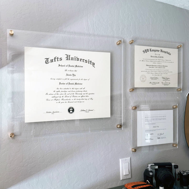 Floating Acrylic Diploma Frame
