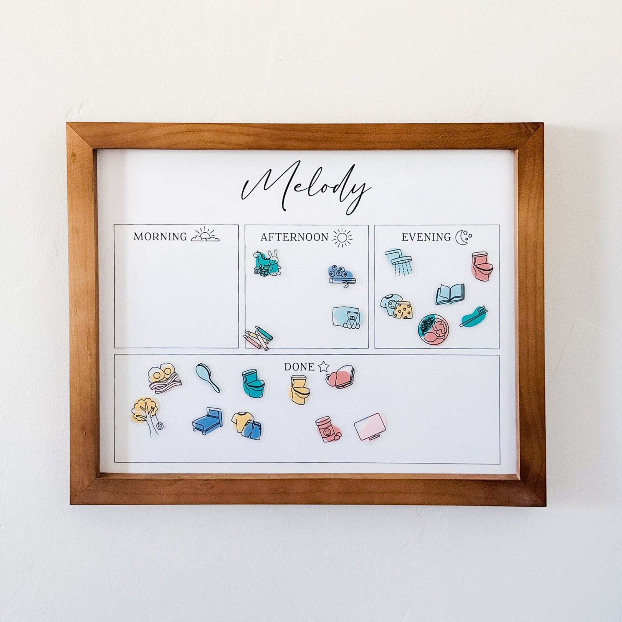 1 Person Framed Whiteboard Routine Chart | Horizontal Pennington ...