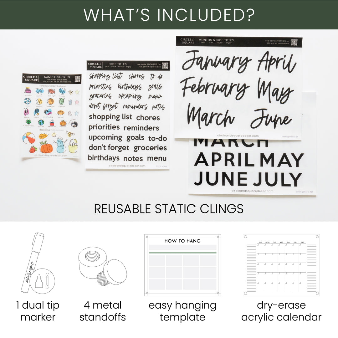 Ever Changing Acrylic Calendar | Classic Vertical