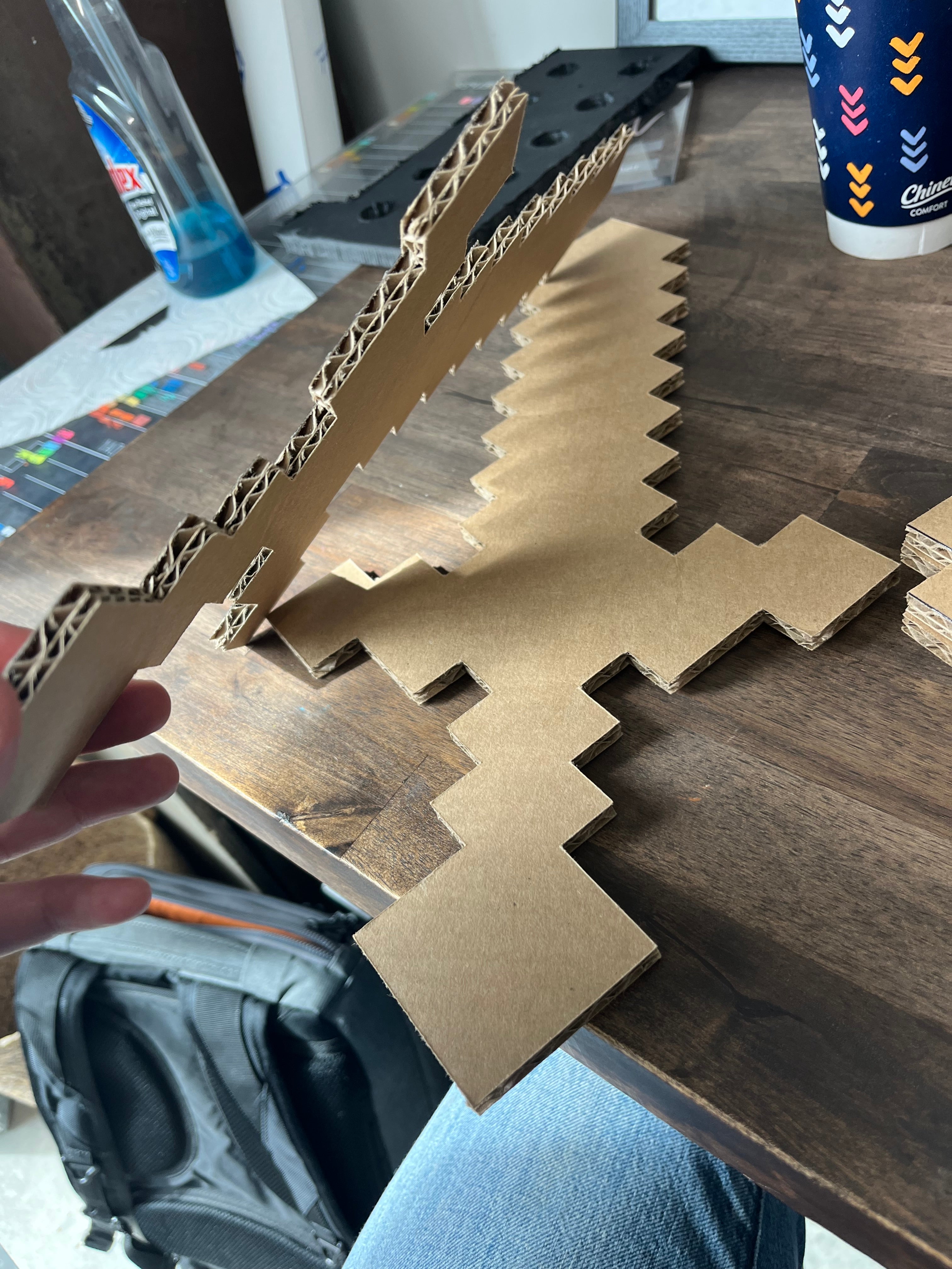 DIY Minecraft Cardboard Swords for Kids – Birthday Party Craft, Recyclable Sword Decoration Activity