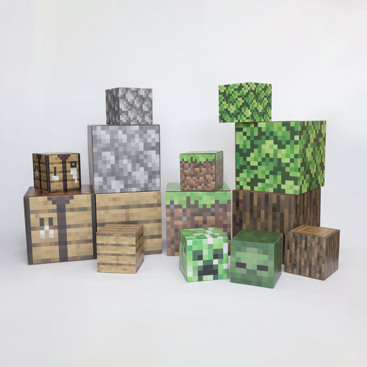 Large and small pixel cubes all stacked together.