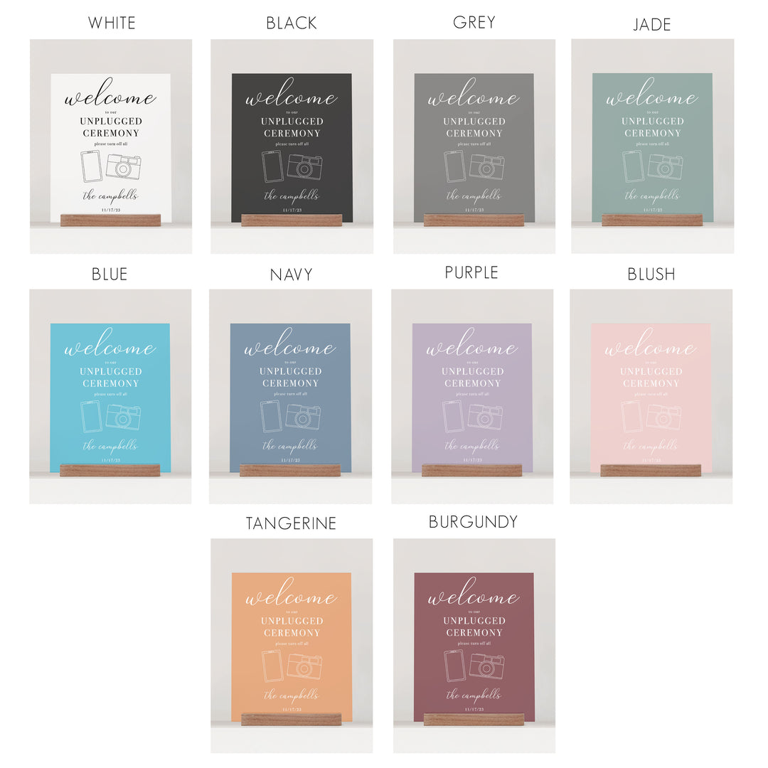Frosted Acrylic Unplugged Wedding Ceremony Sign | Vertical Jones