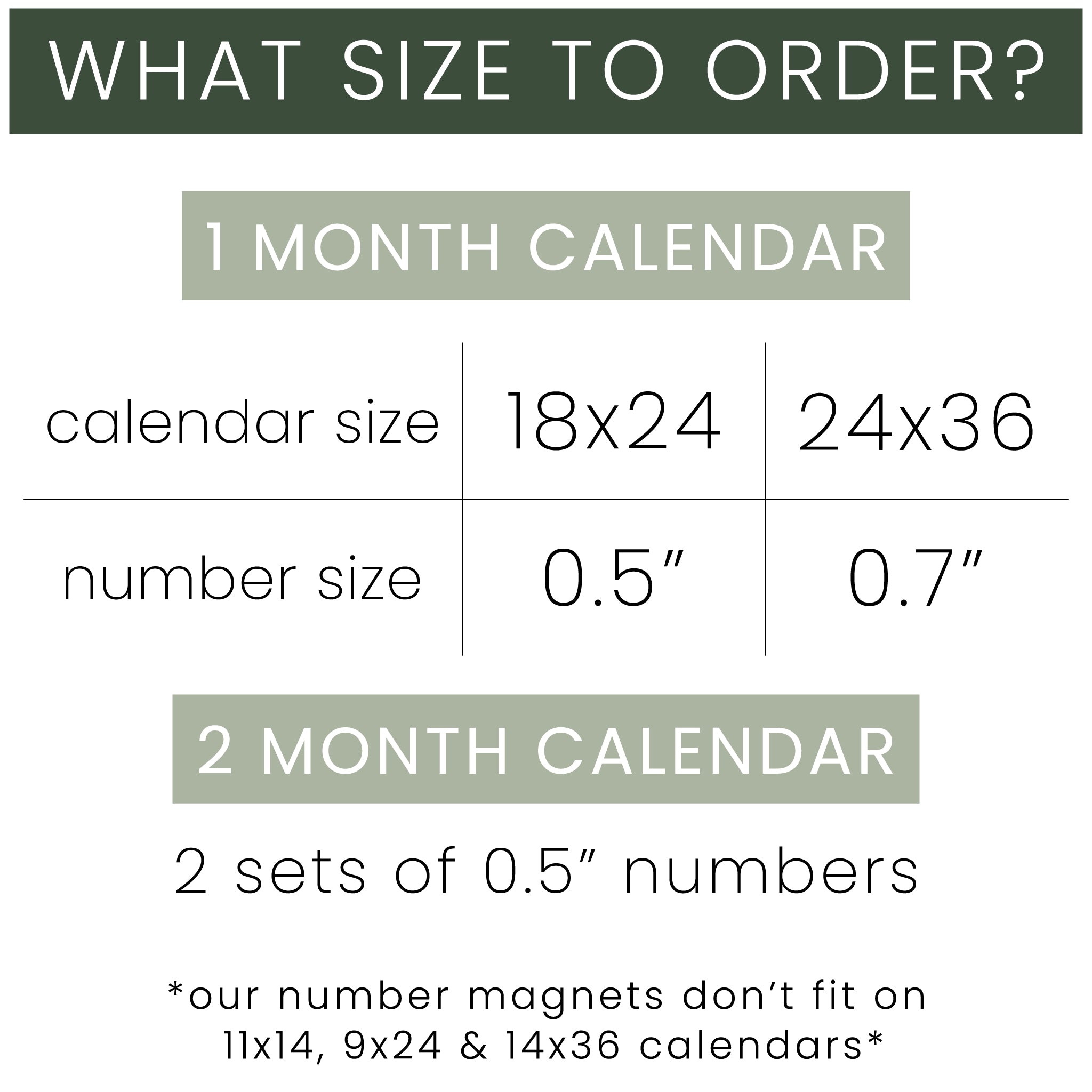 Script Number Stainless Steel Magnet Set
