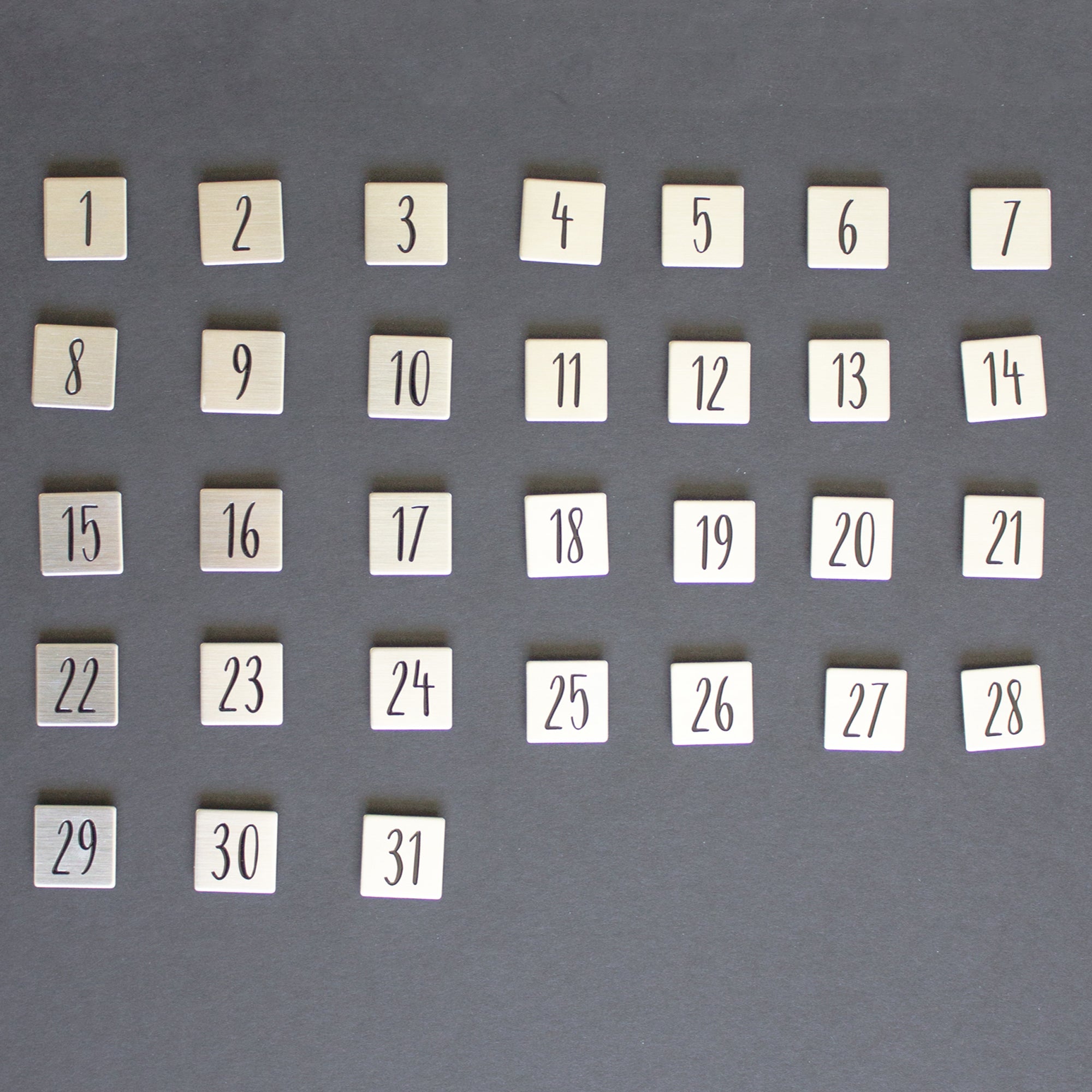 Stainless Steel Number Magnet Set