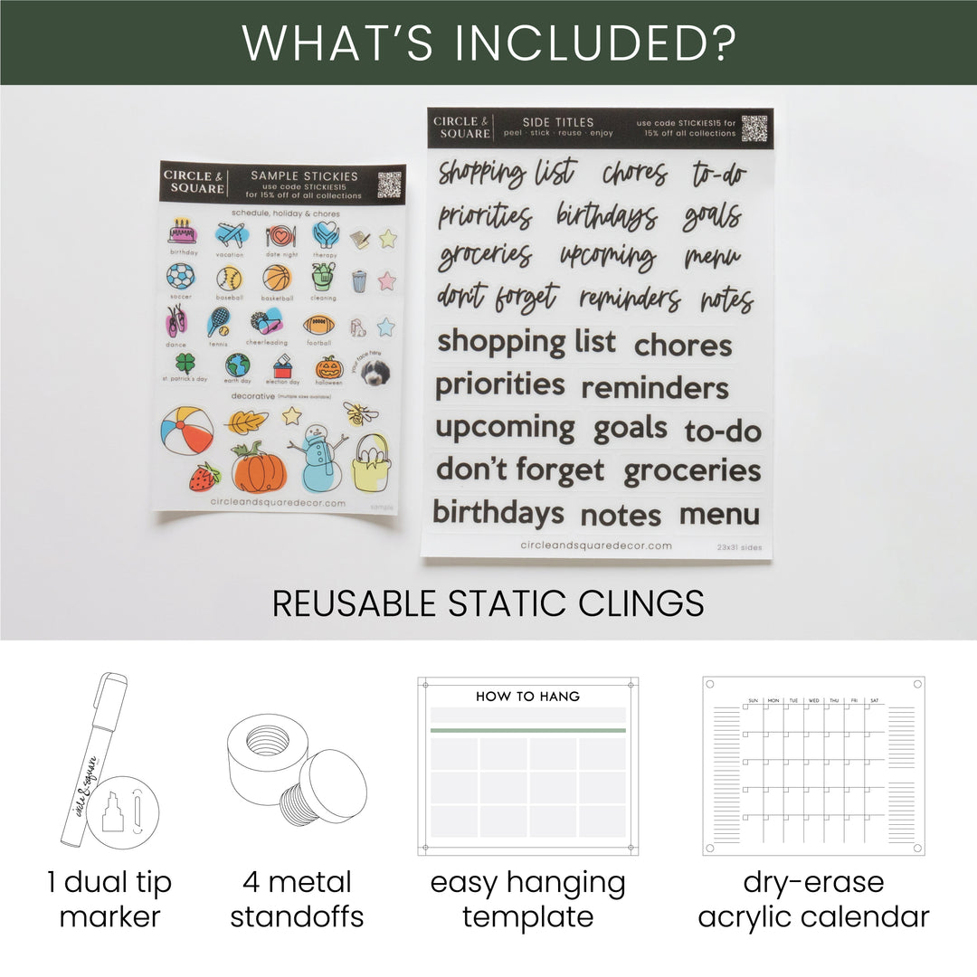 Ever Changing Acrylic Calendar | Minimalist Horizontal