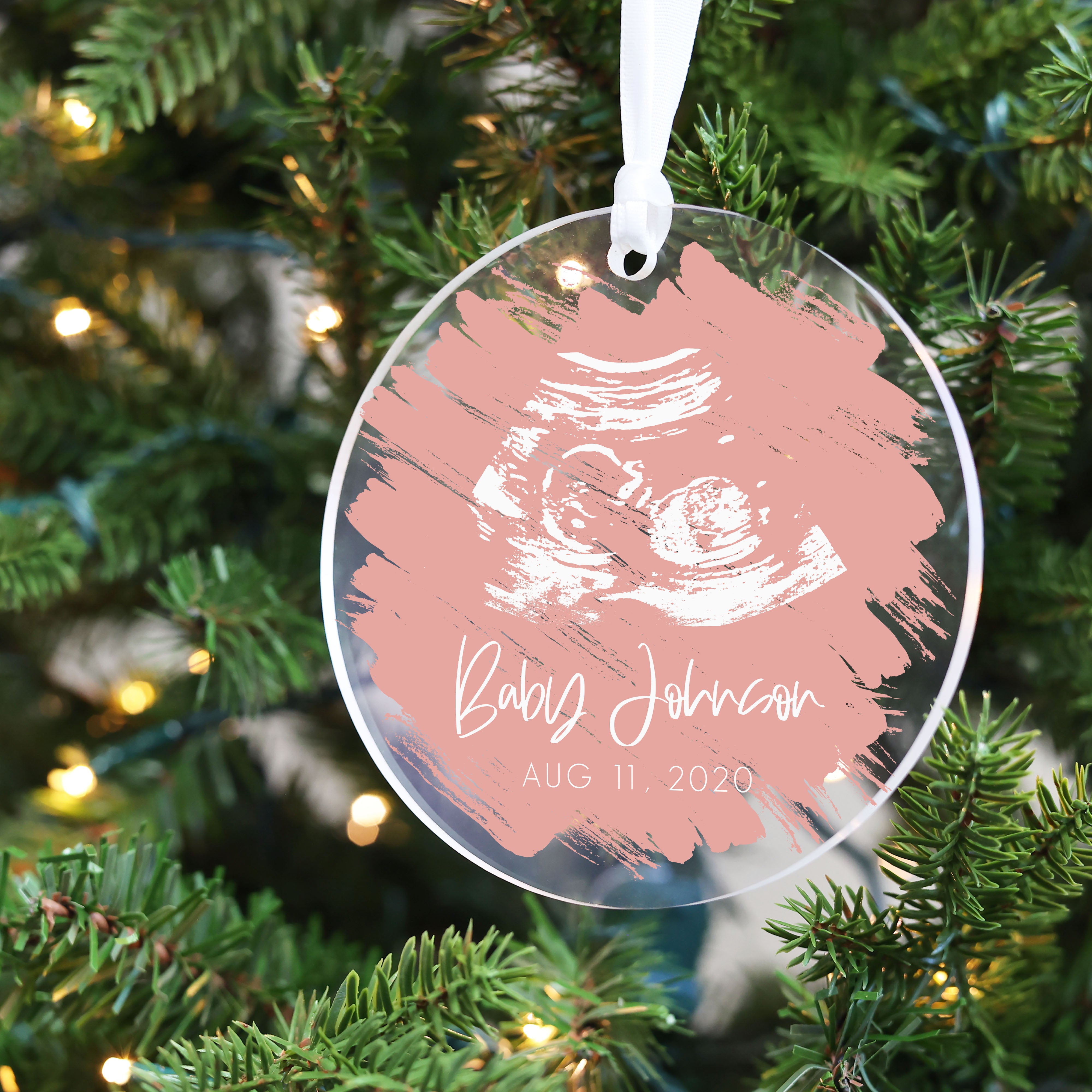 Brushed Acrylic Ultrasound Christmas Ornament