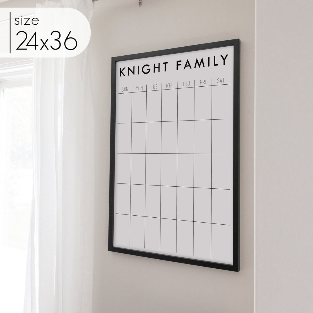 Monthly Framed Whiteboard Calendar | Vertical Madi
