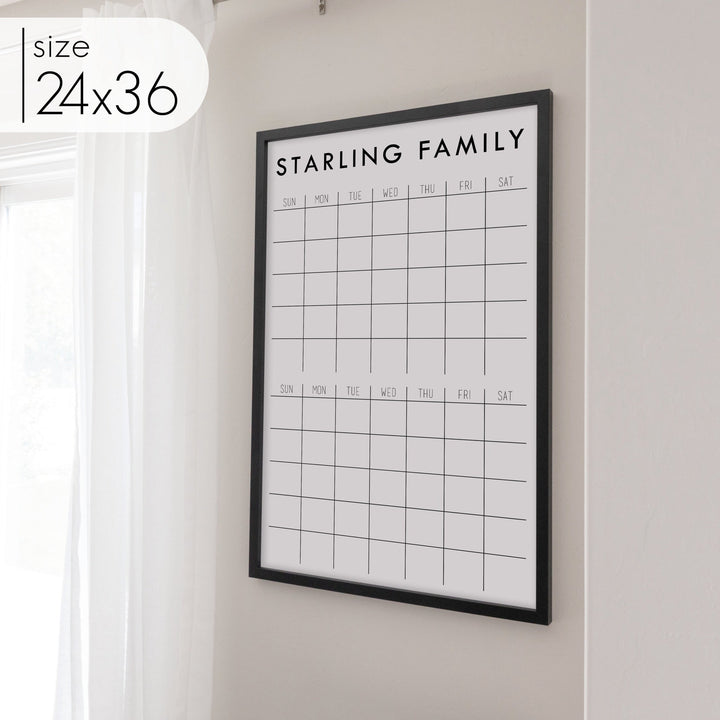 2 Month Framed Whiteboard Calendar | Vertical Madi