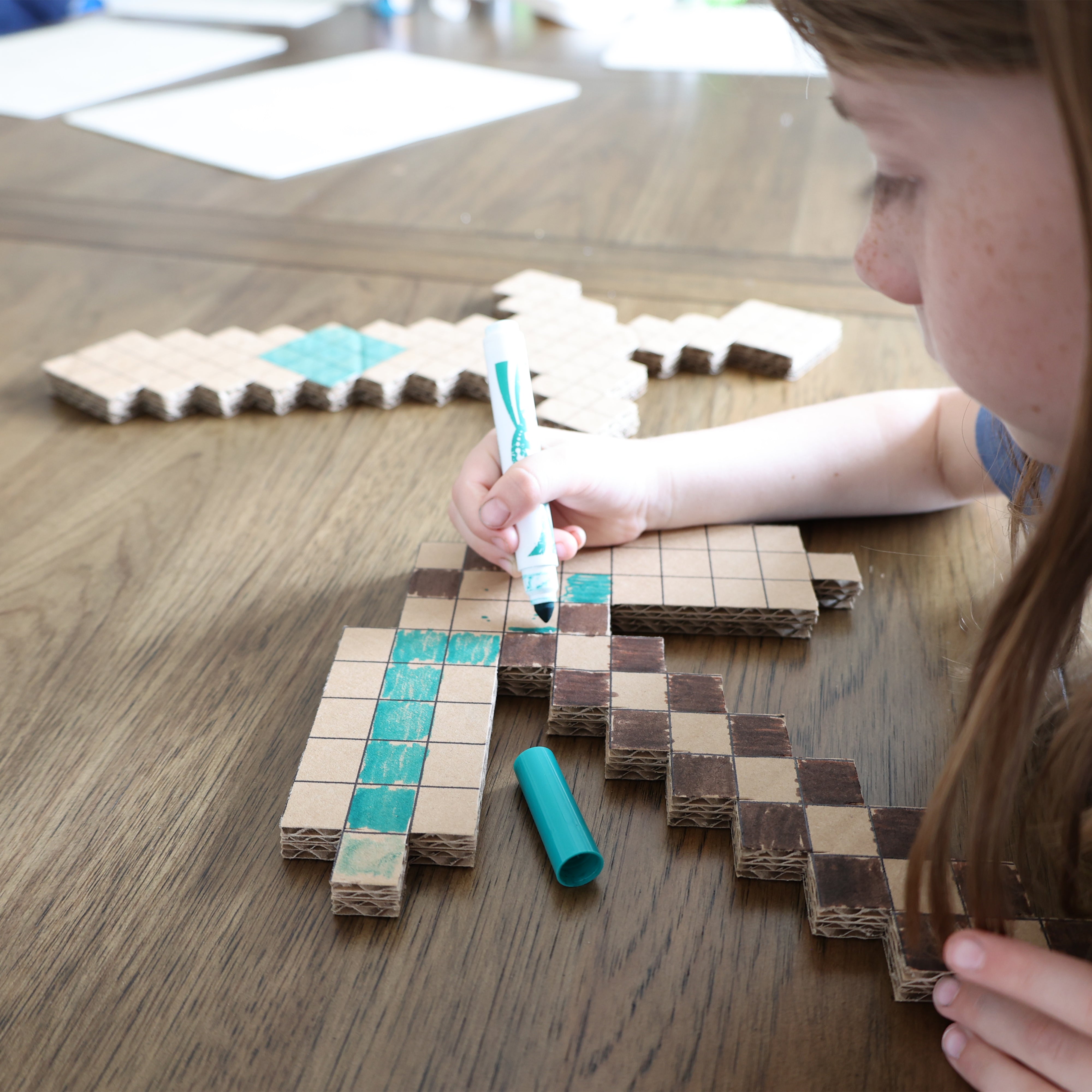 DIY Minecraft Cardboard Swords for Kids – Birthday Party Craft, Recyclable Sword Decoration Activity