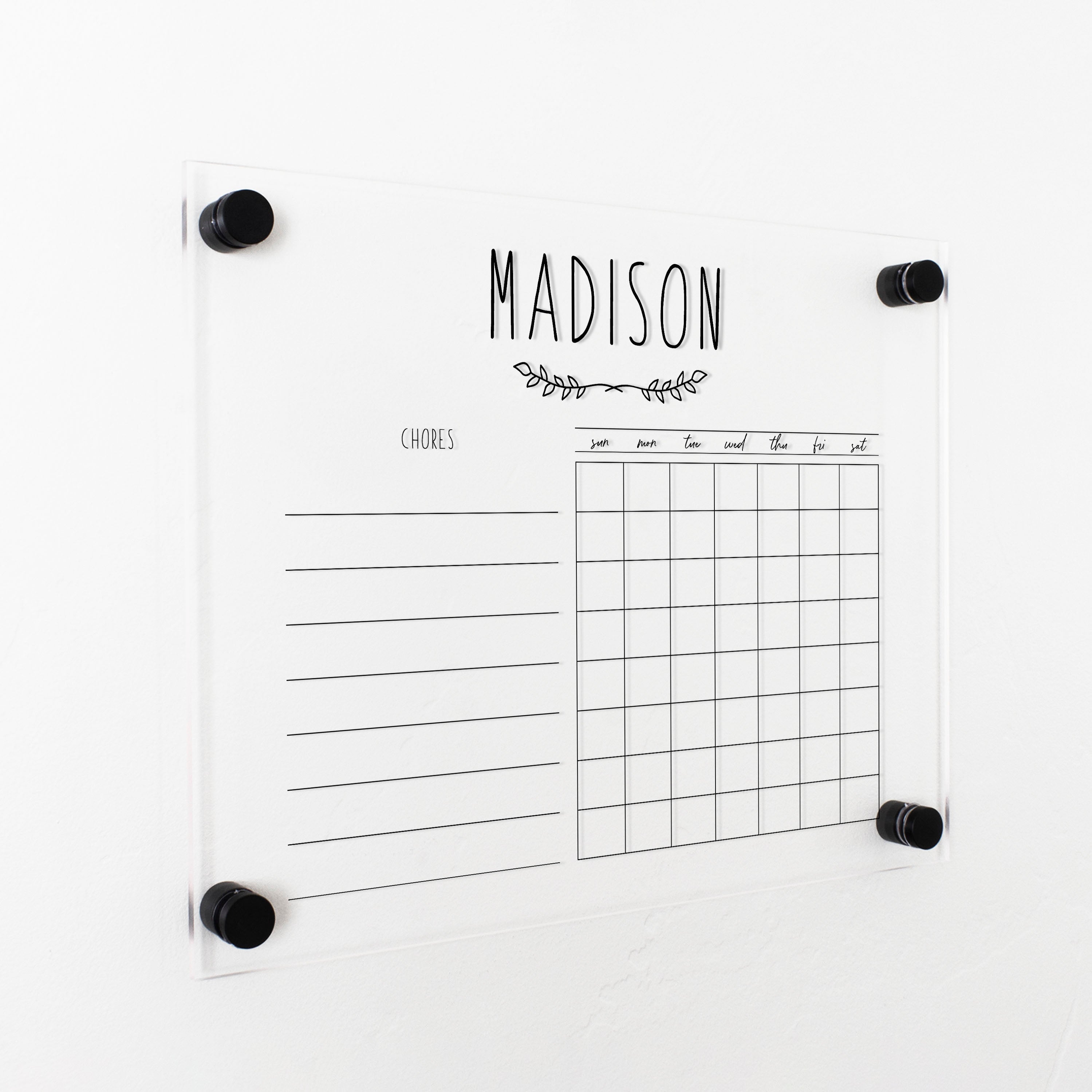 1 Person Acrylic Chore Chart | Horizontal Lucy