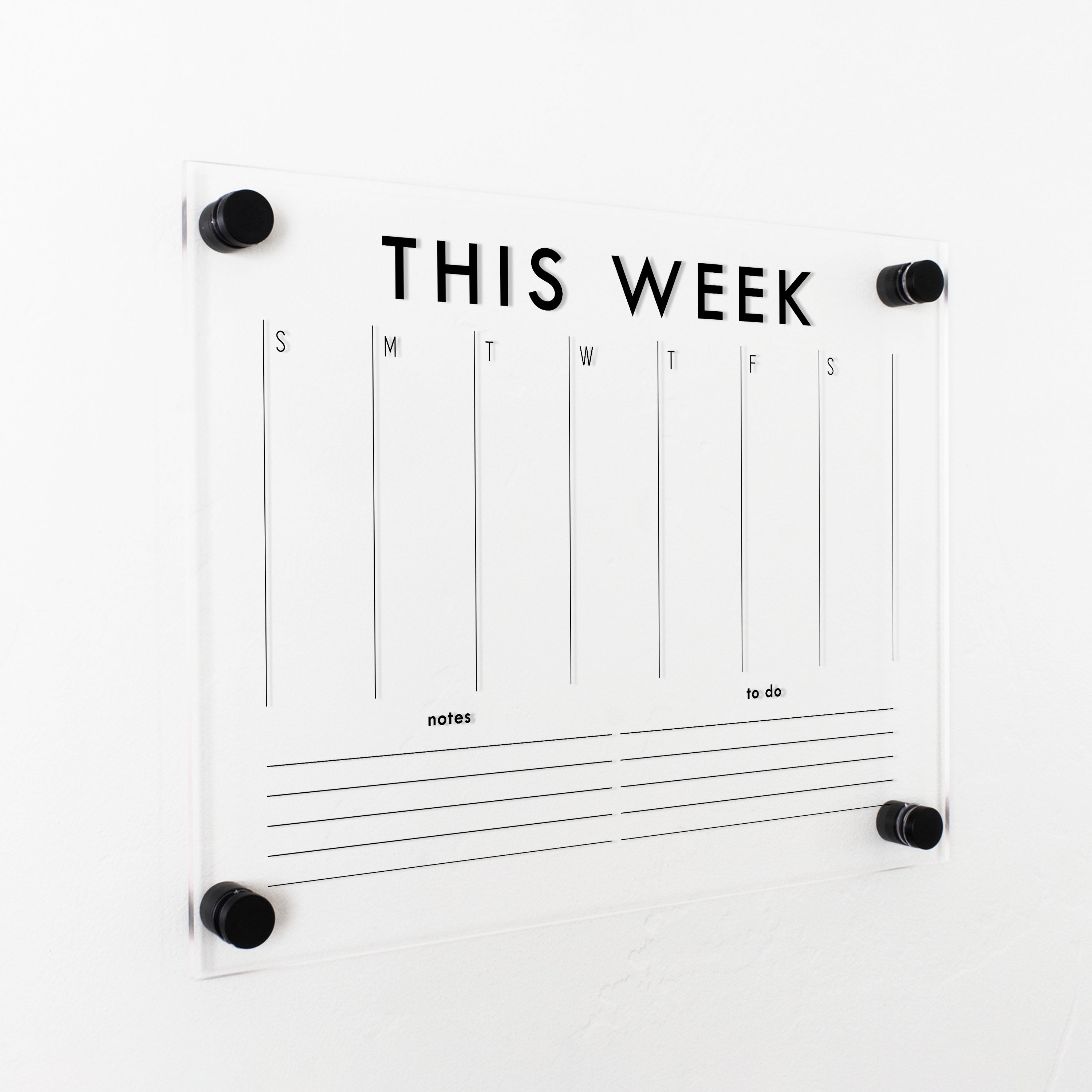 Weekly Acrylic Calendar + 2 Sections | Horizontal Madi