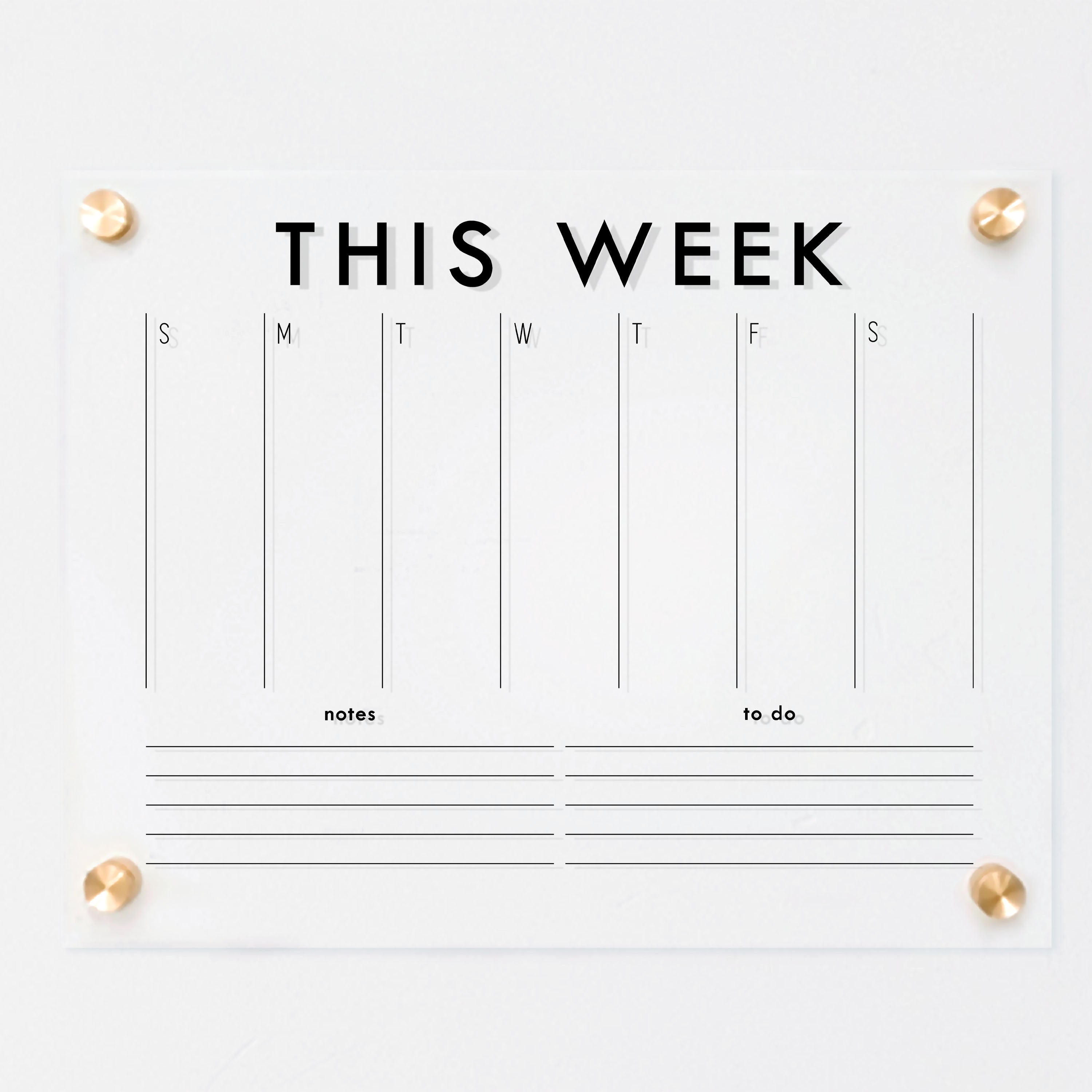 Weekly Acrylic Calendar + 2 Sections | Horizontal Madi