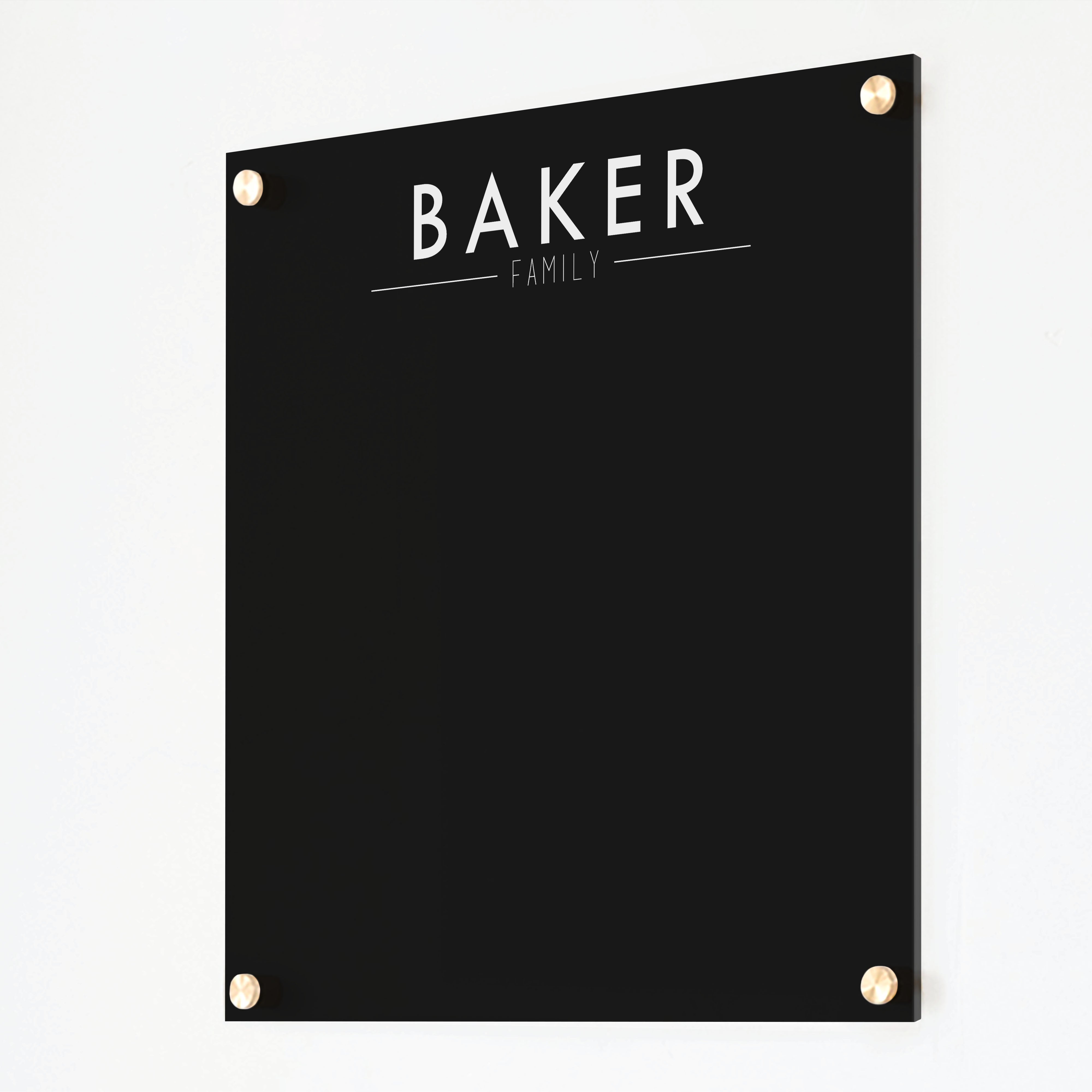 Small Black Acrylic Dry-erase Board | Horizontal Craig