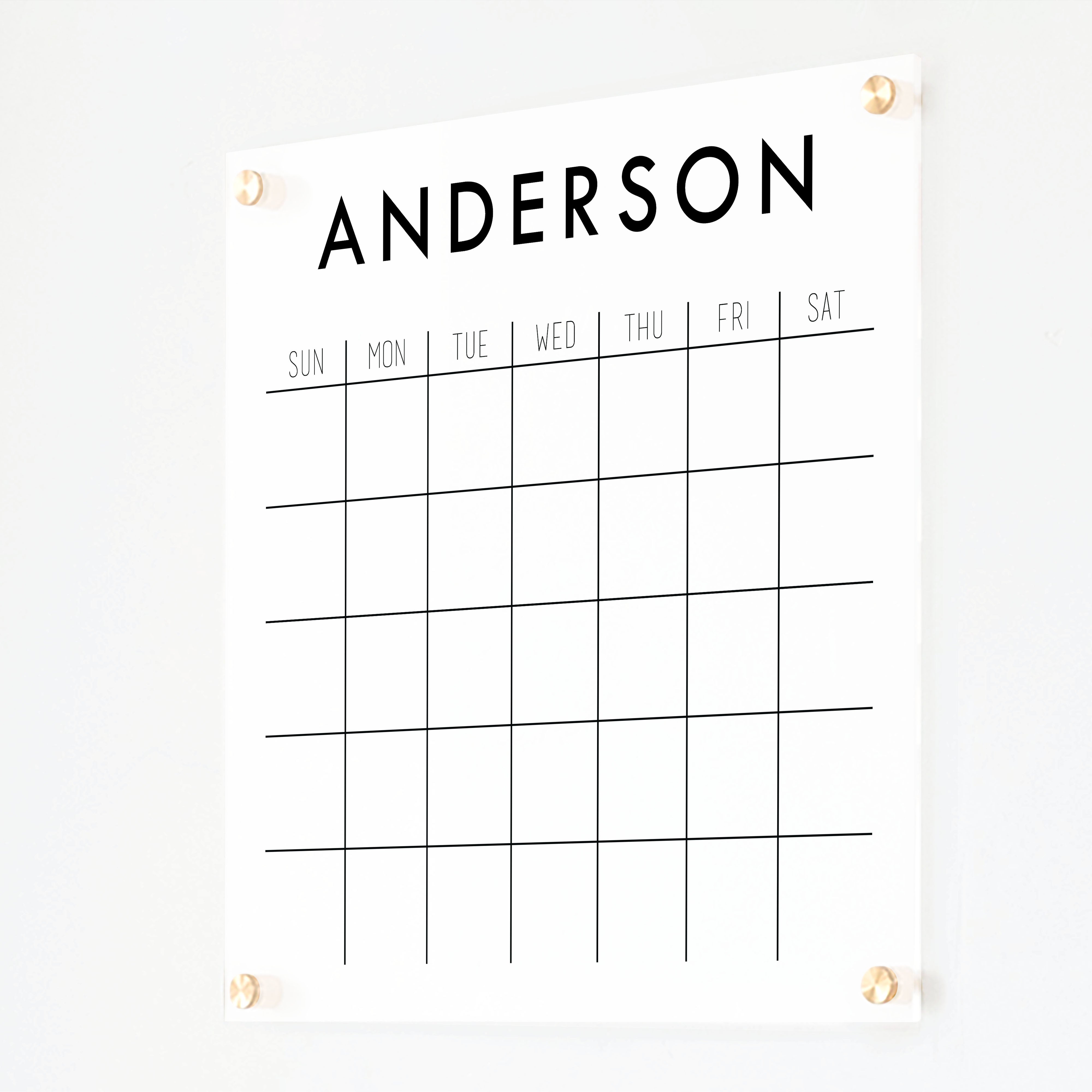 Monthly Frosted Acrylic Calendar | Horizontal Madi