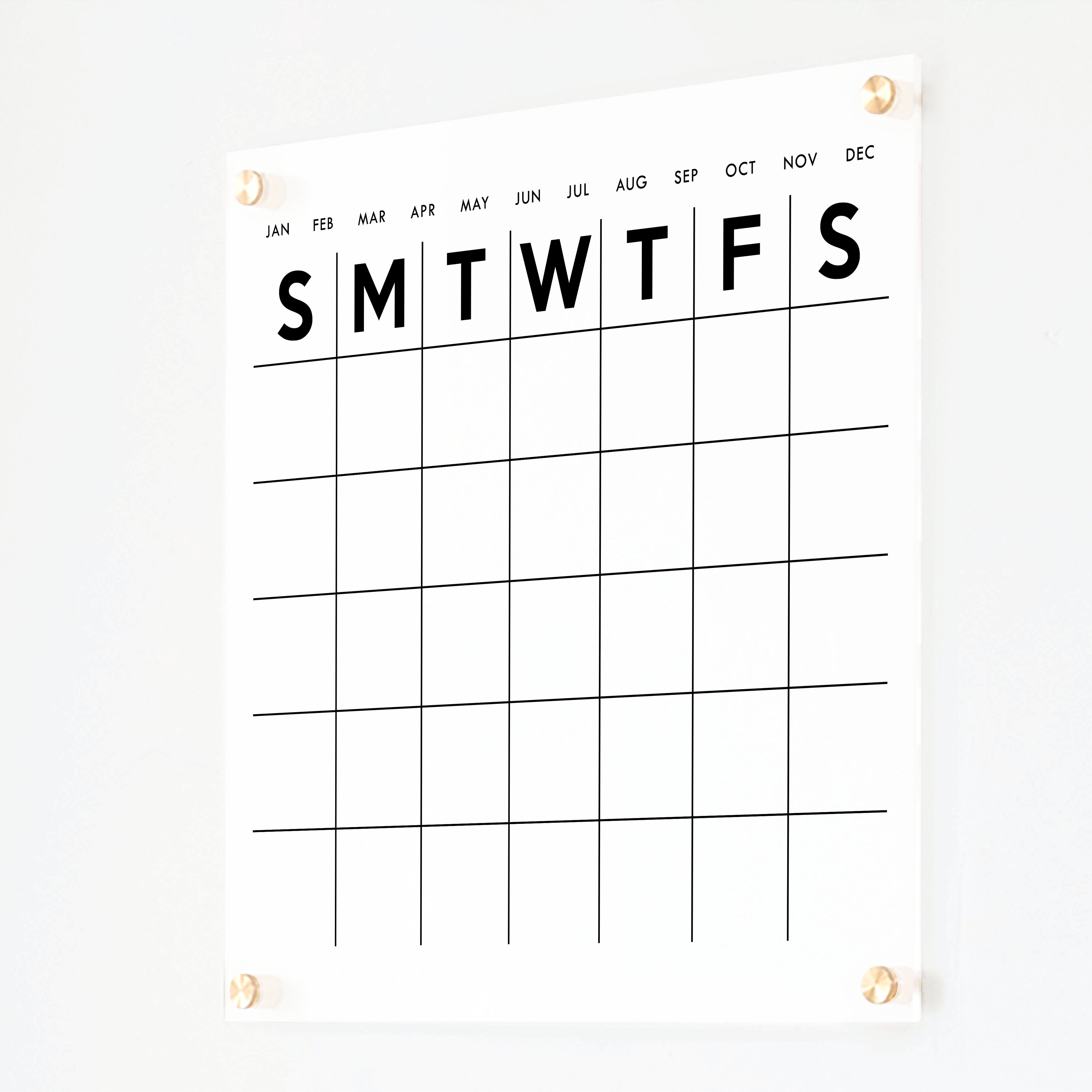 Monthly Frosted Acrylic Calendar | Vertical Minimalist