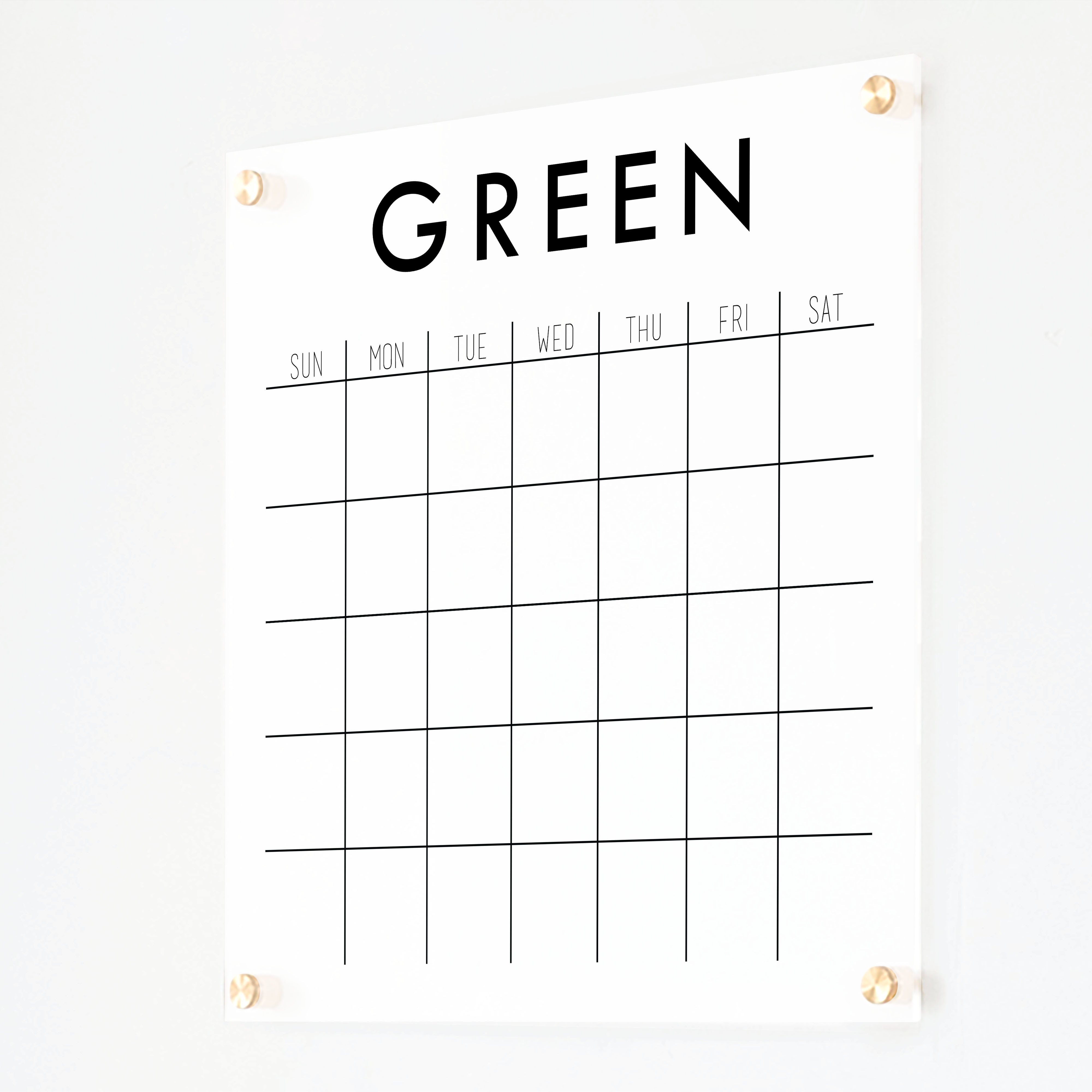 Monthly Frosted Acrylic Calendar | Horizontal Madi