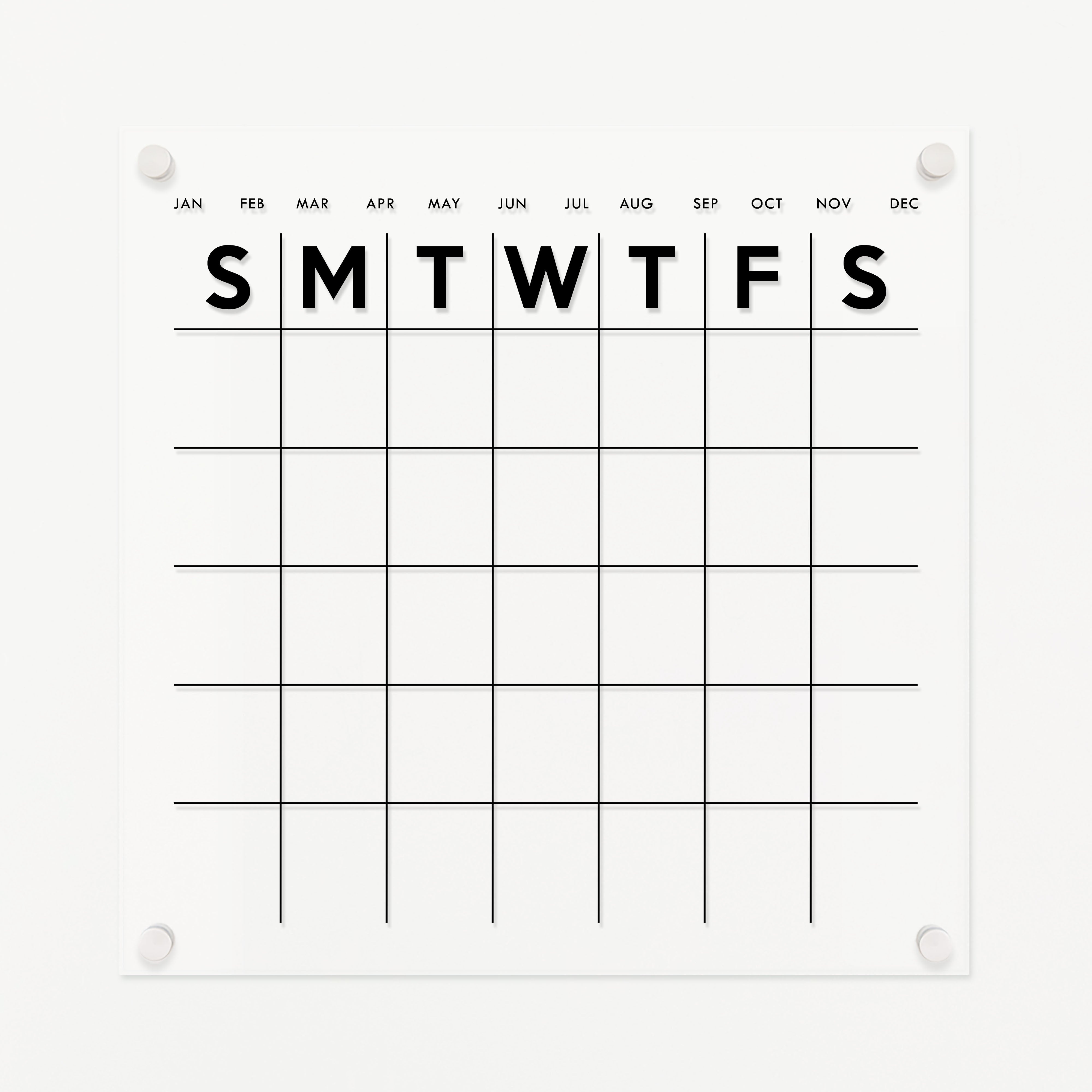 Monthly Acrylic Calendar | Vertical Minimalist