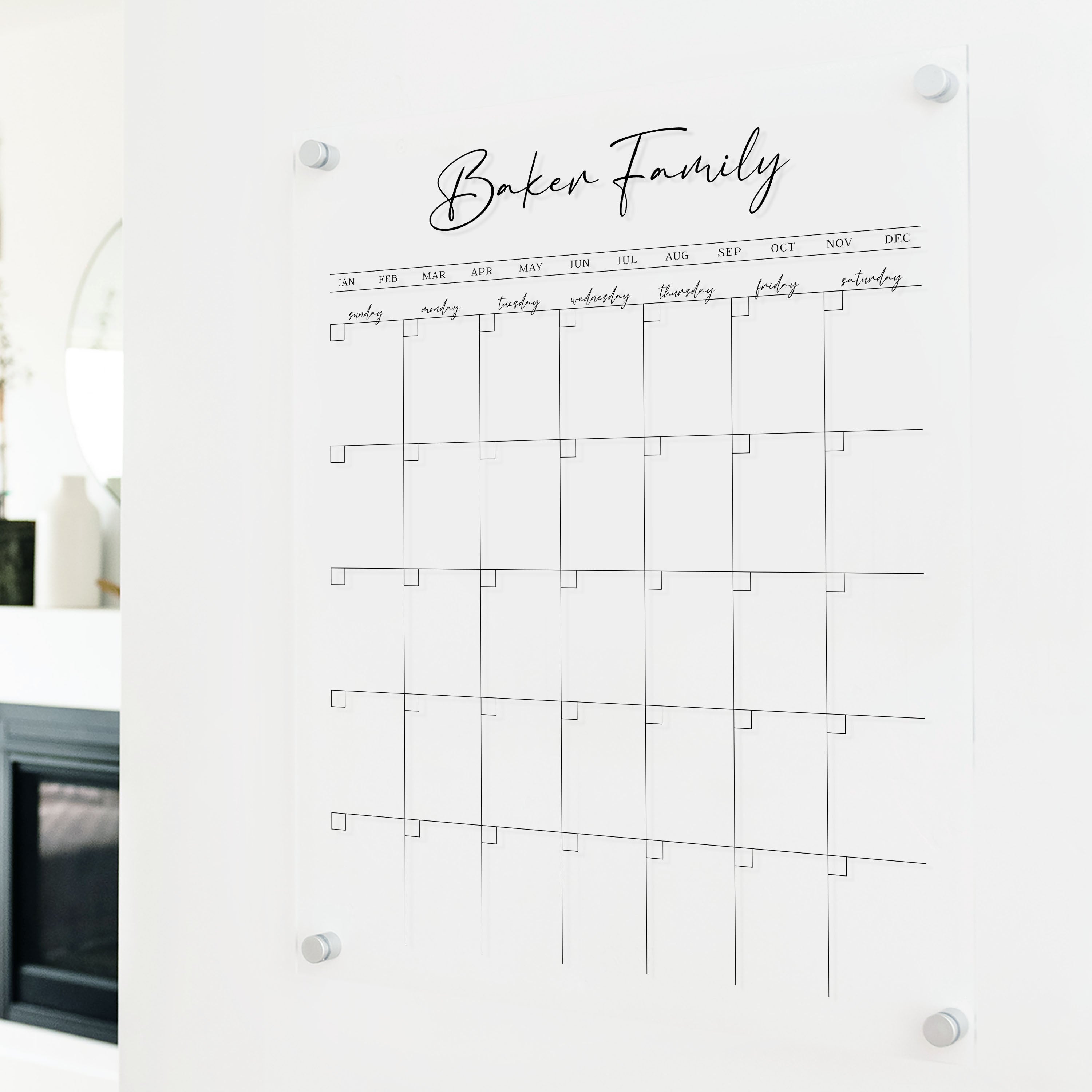 Monthly Acrylic Calendar | Vertical Pennington