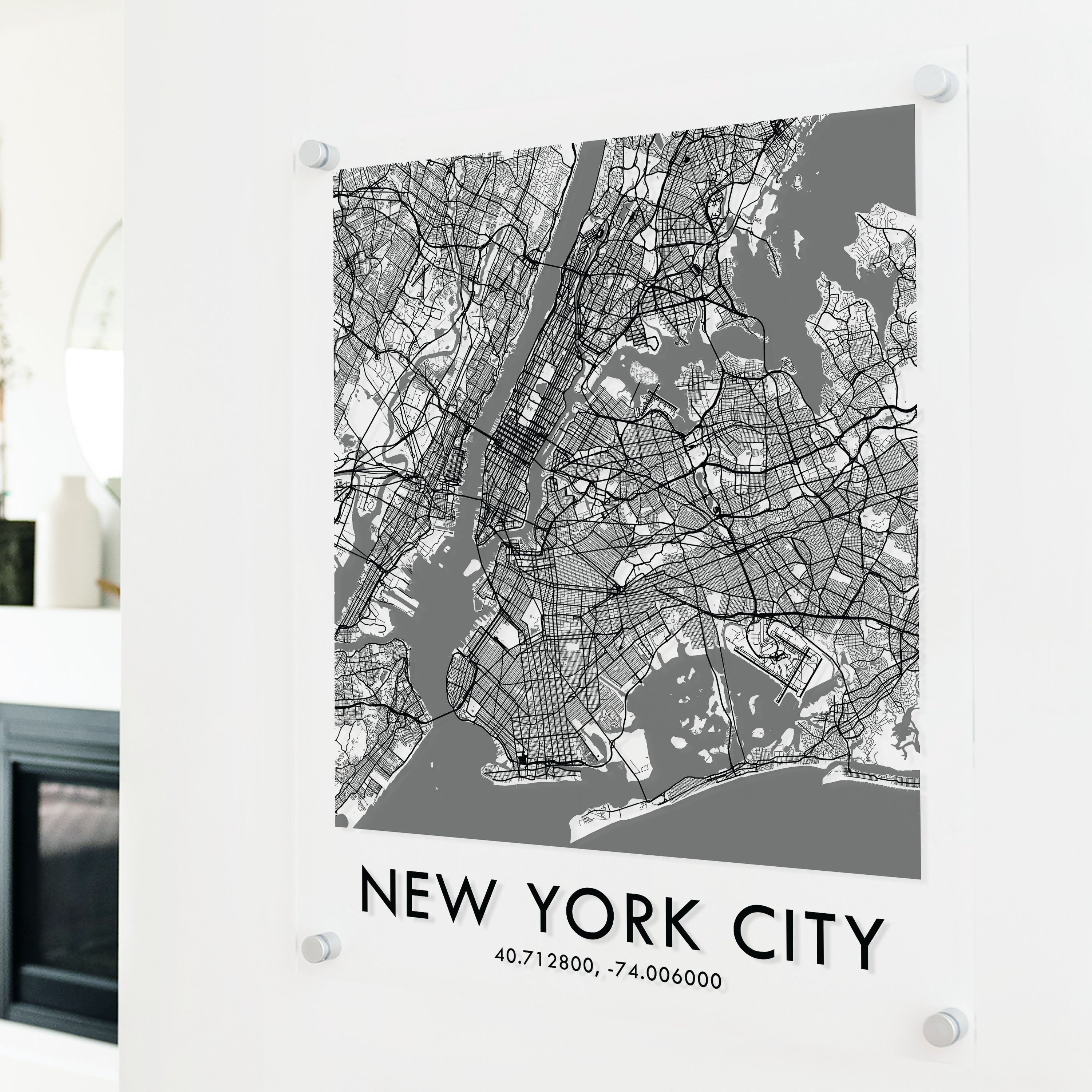 Clear Acrylic New York City Street Map