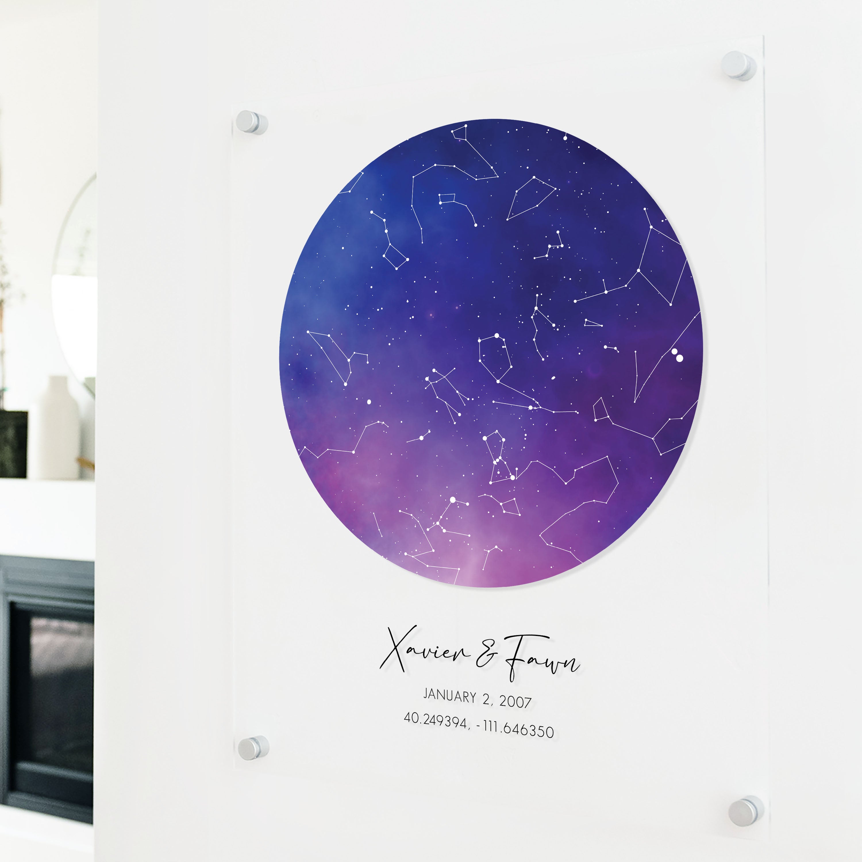 Acrylic Purple Star Chart