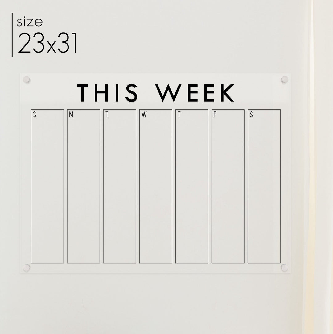 Weekly Acrylic Calendar | Horizontal Craig