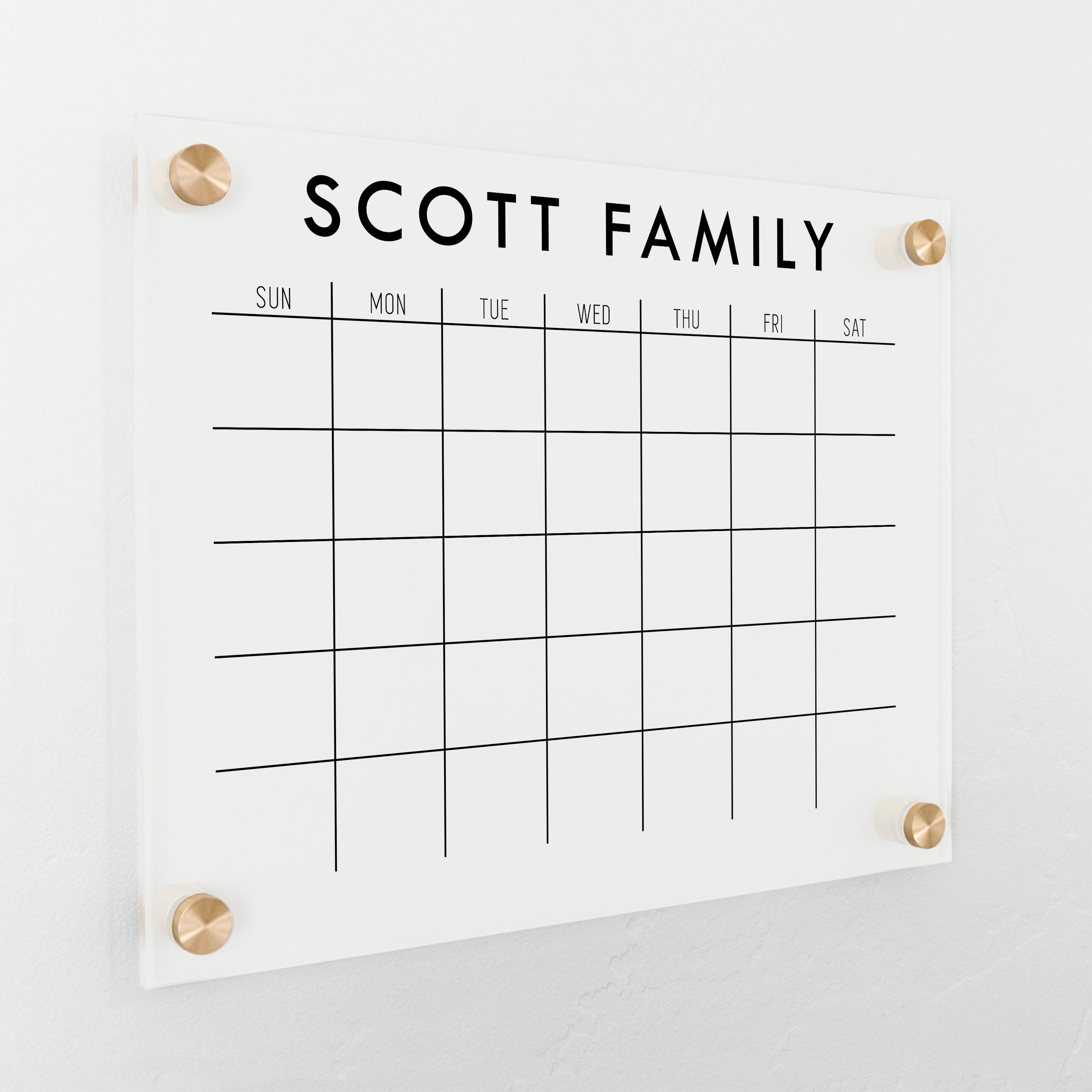 Monthly Frosted Acrylic Calendar | Horizontal Madi