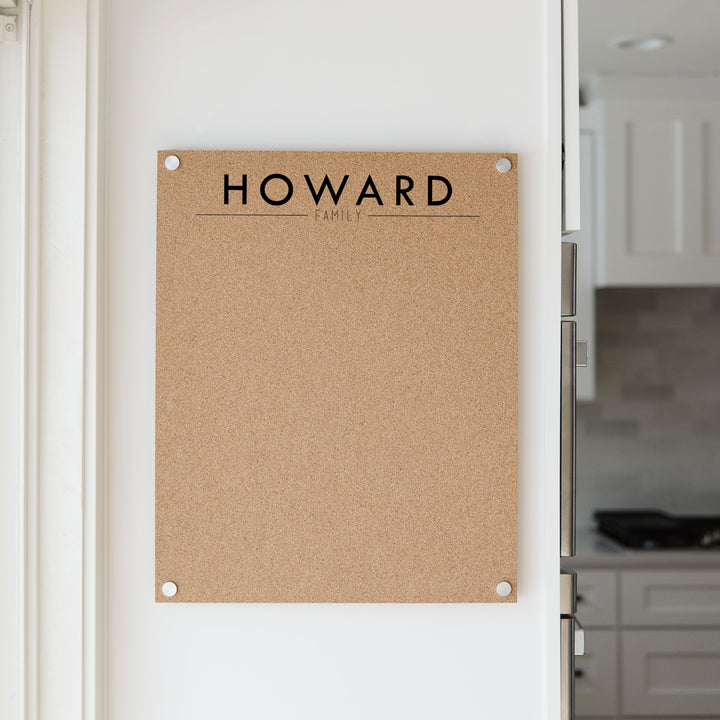 Personalized Corkboard | Vertical Craig