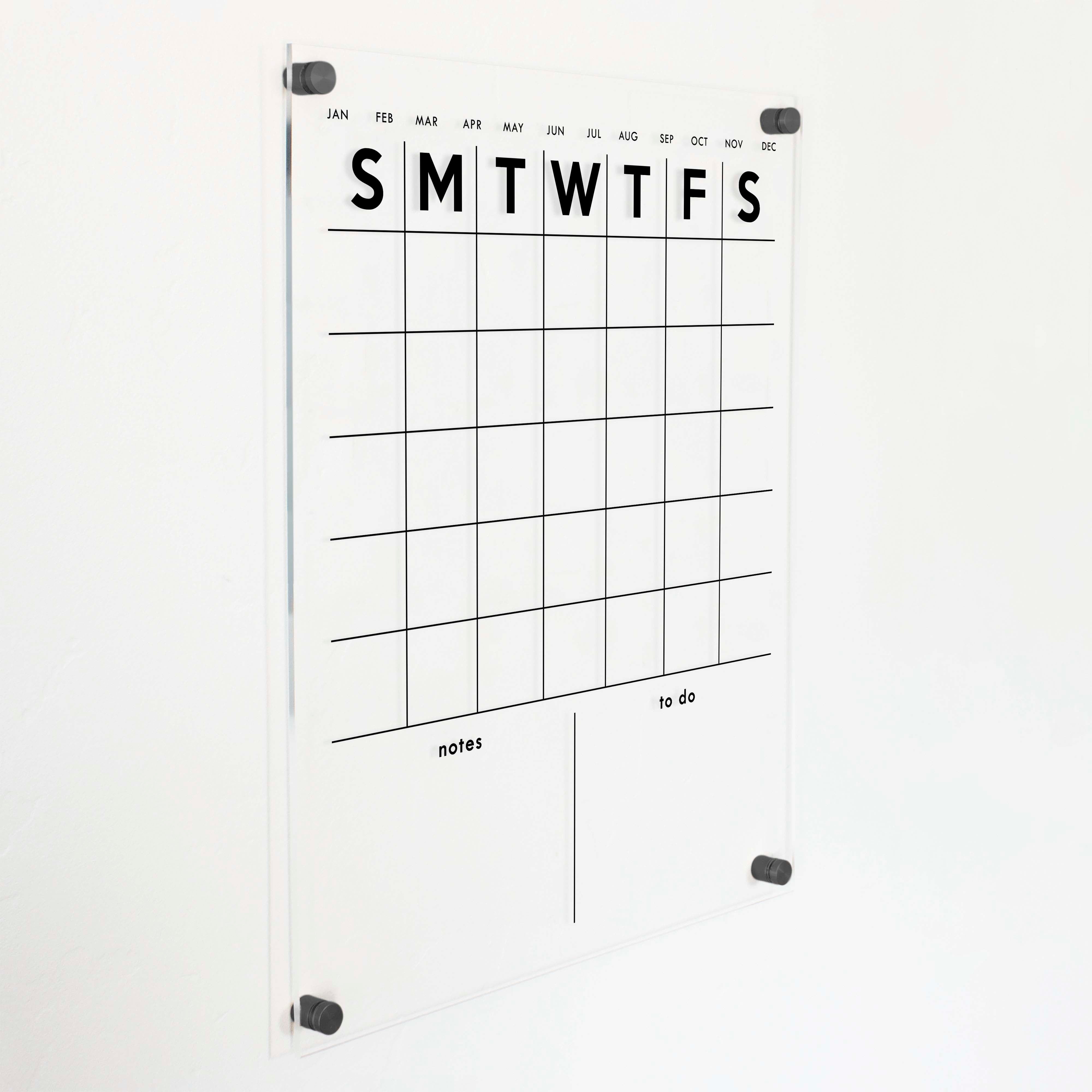 Monthly Acrylic Calendar + 2 Sections | Vertical Minimalist