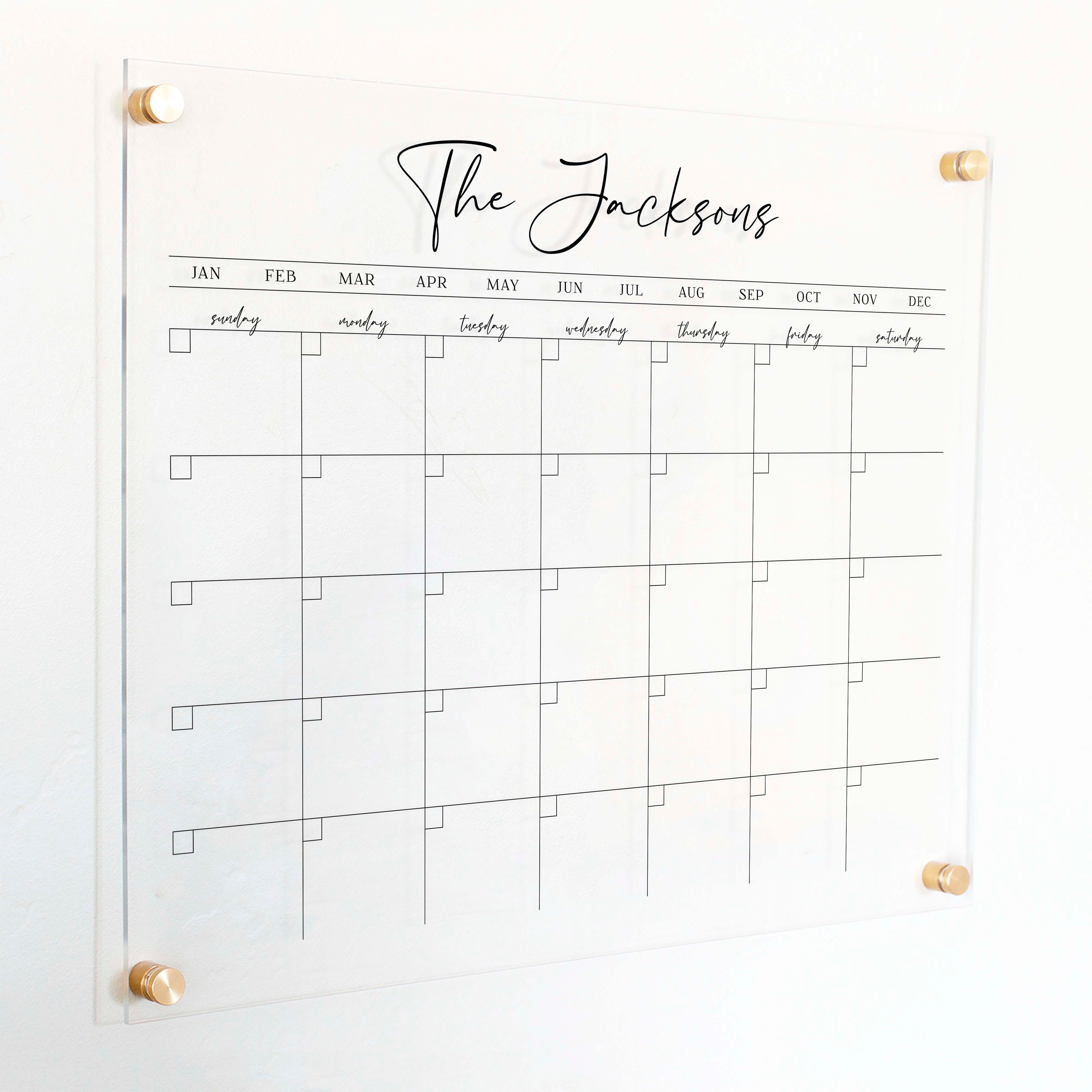 Monthly Square Acrylic Calendar | Square Pennington