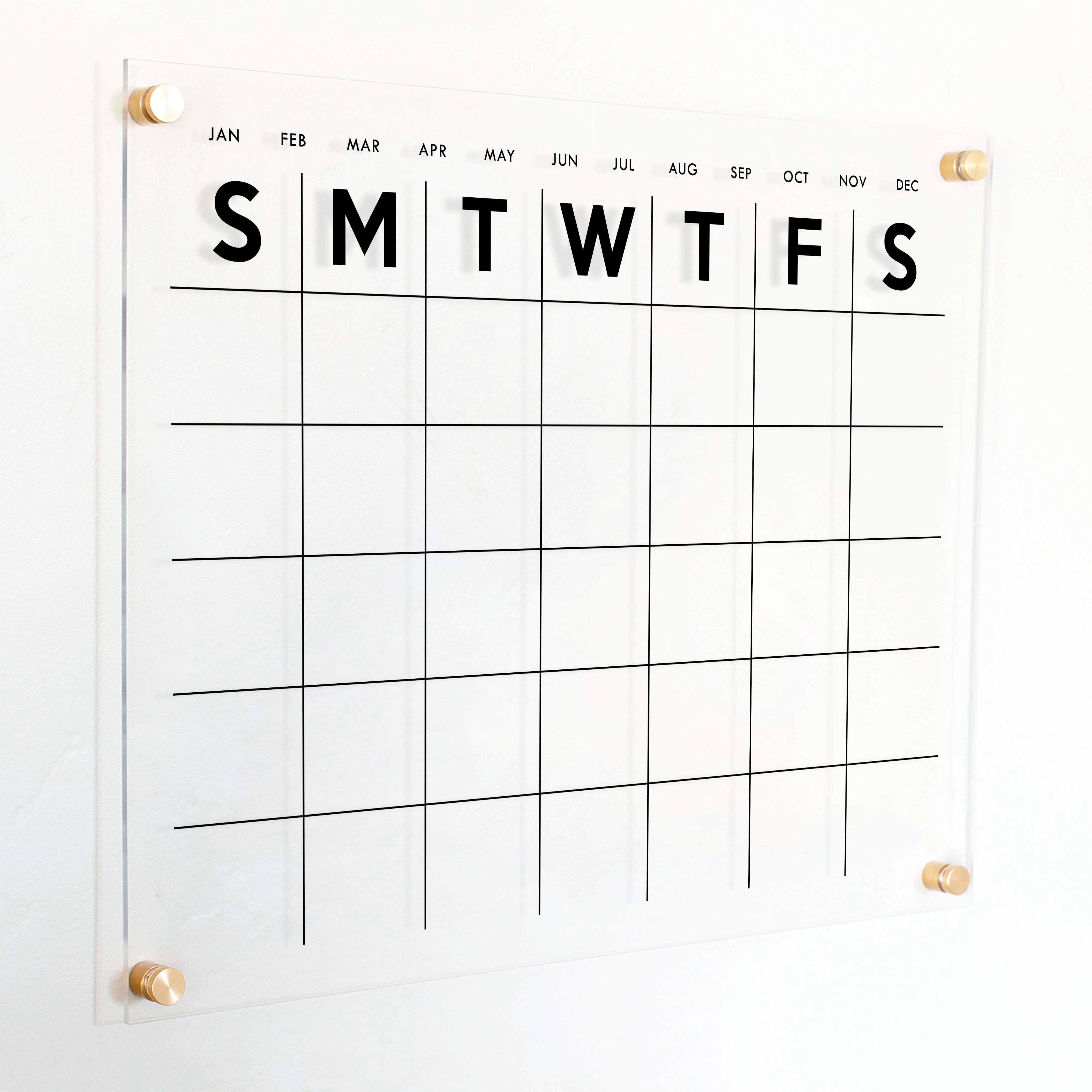 Monthly Square Acrylic Calendar | Square Minimalist