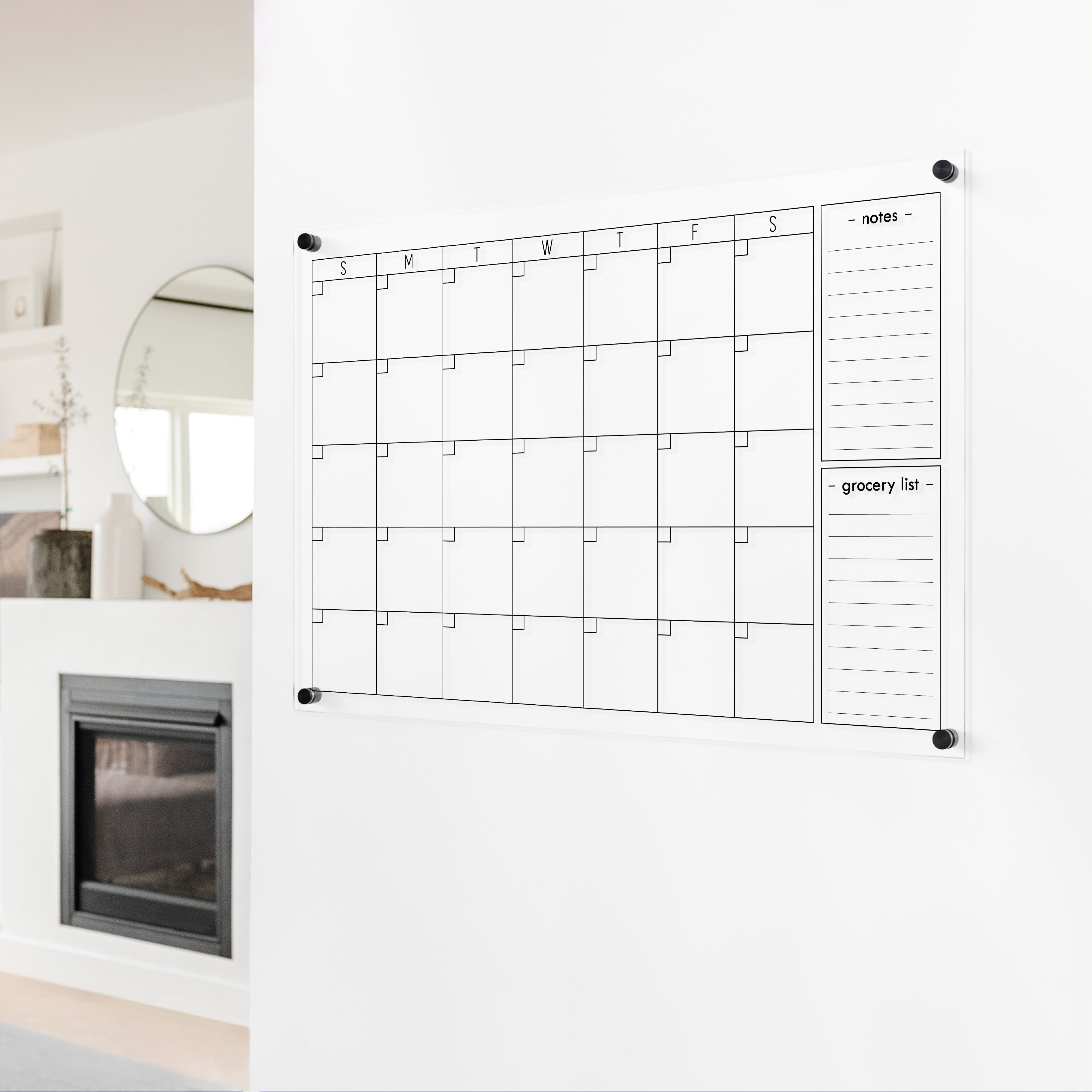 Monthly Acrylic Calendar + 2 Sections | Horizontal Multi-Style