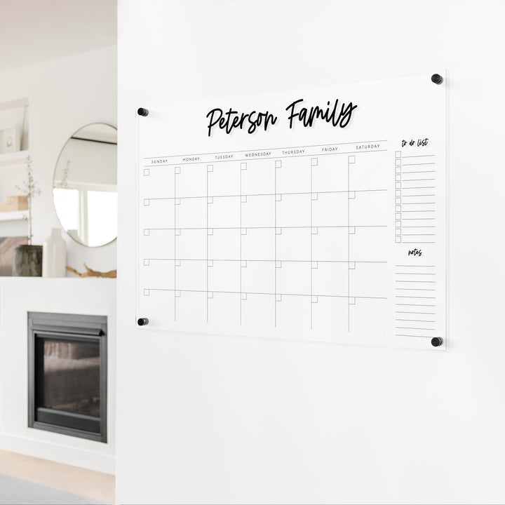 Monthly Acrylic Calendar + 2 Sections | Horizontal Monica