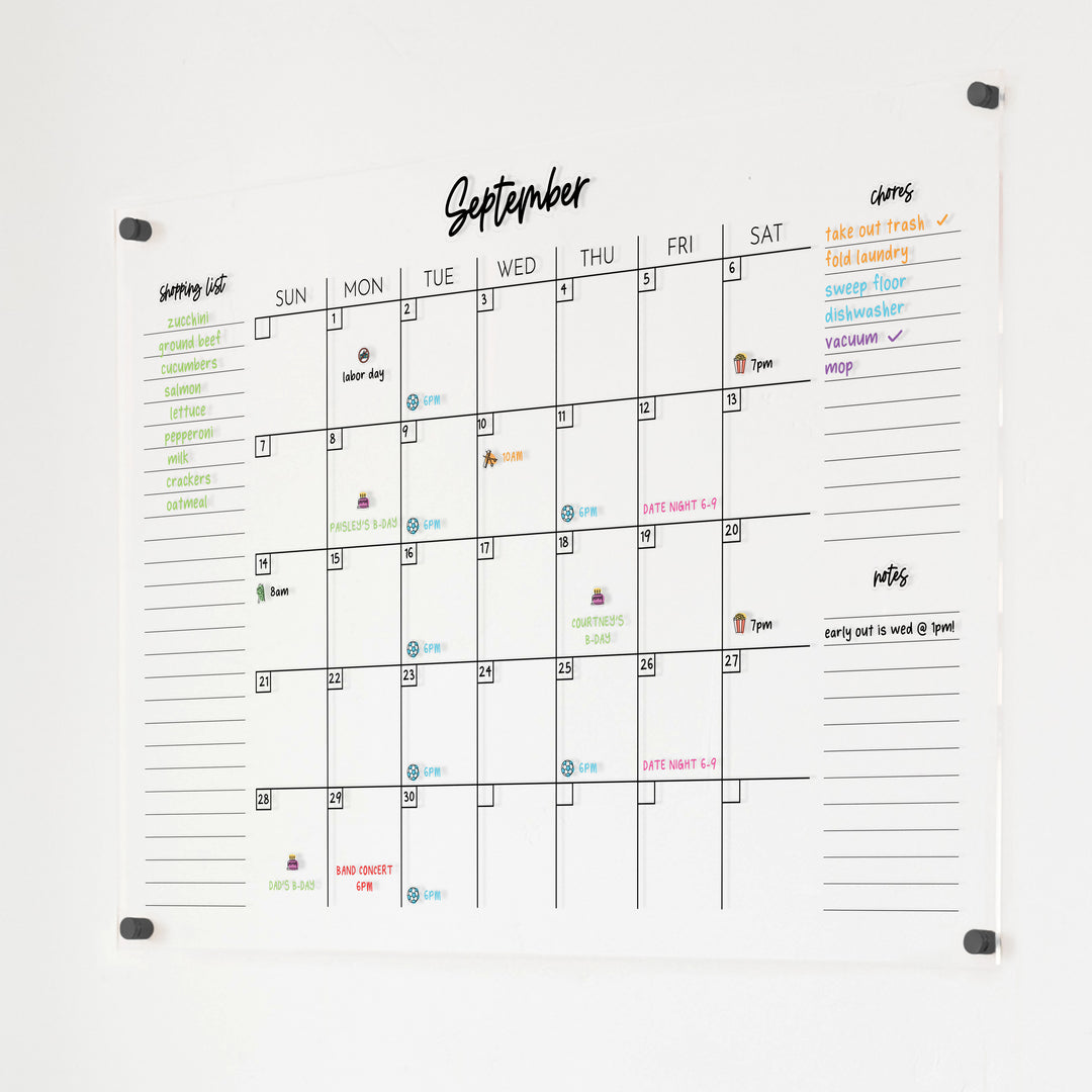 Ever Changing Acrylic Calendar | Classic Vertical