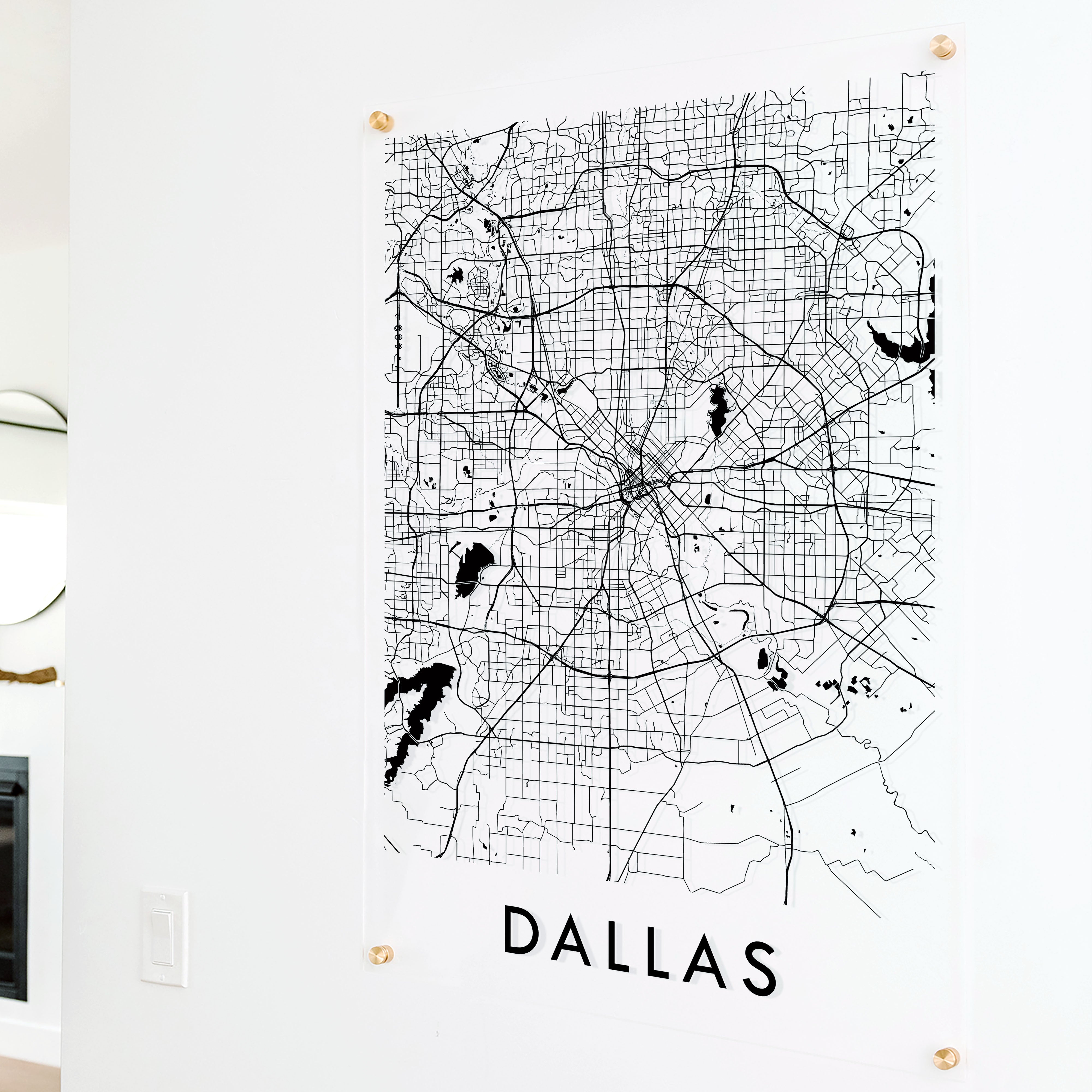 Clear Acrylic Dallas Street Map