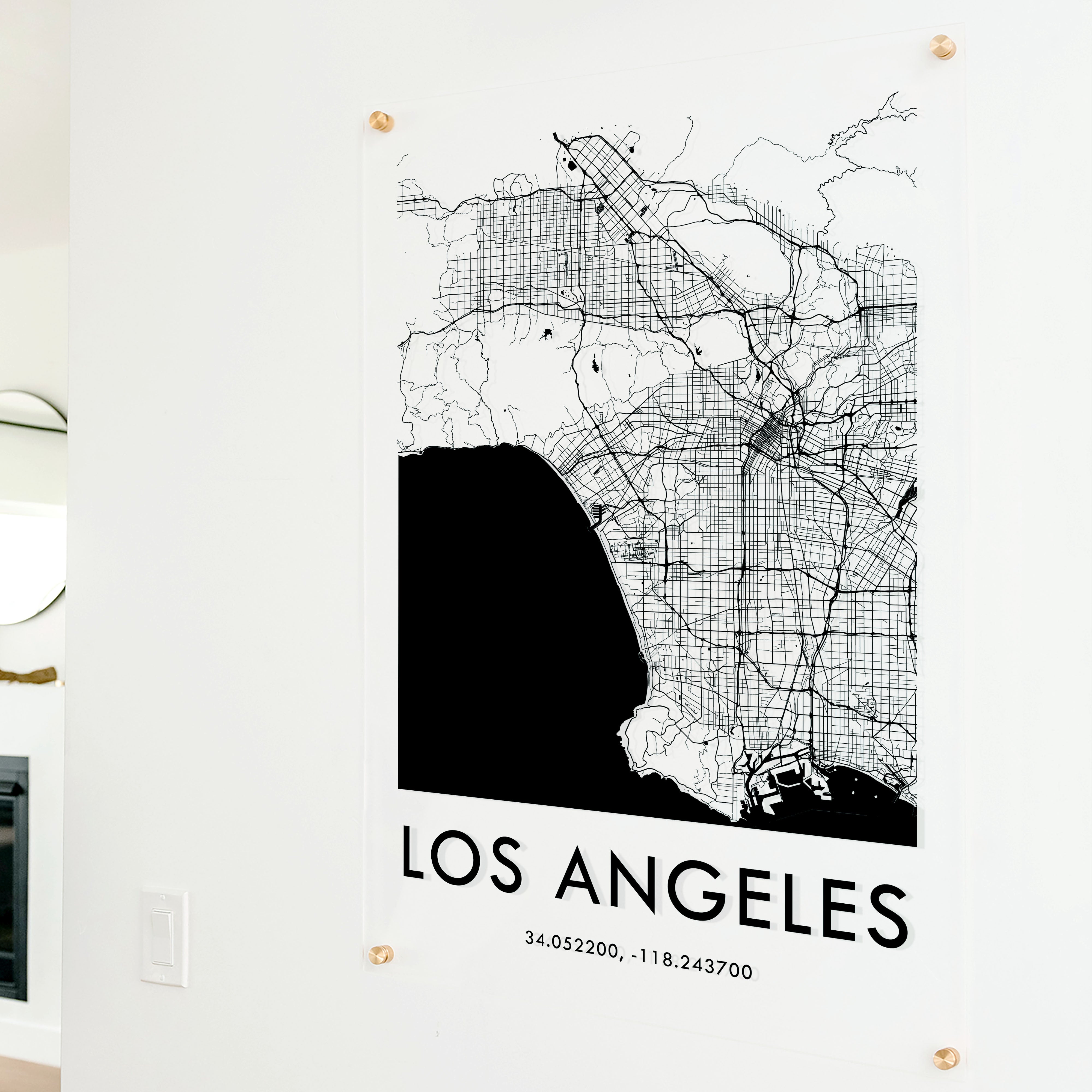 Clear Acrylic Los Angeles City Street Map