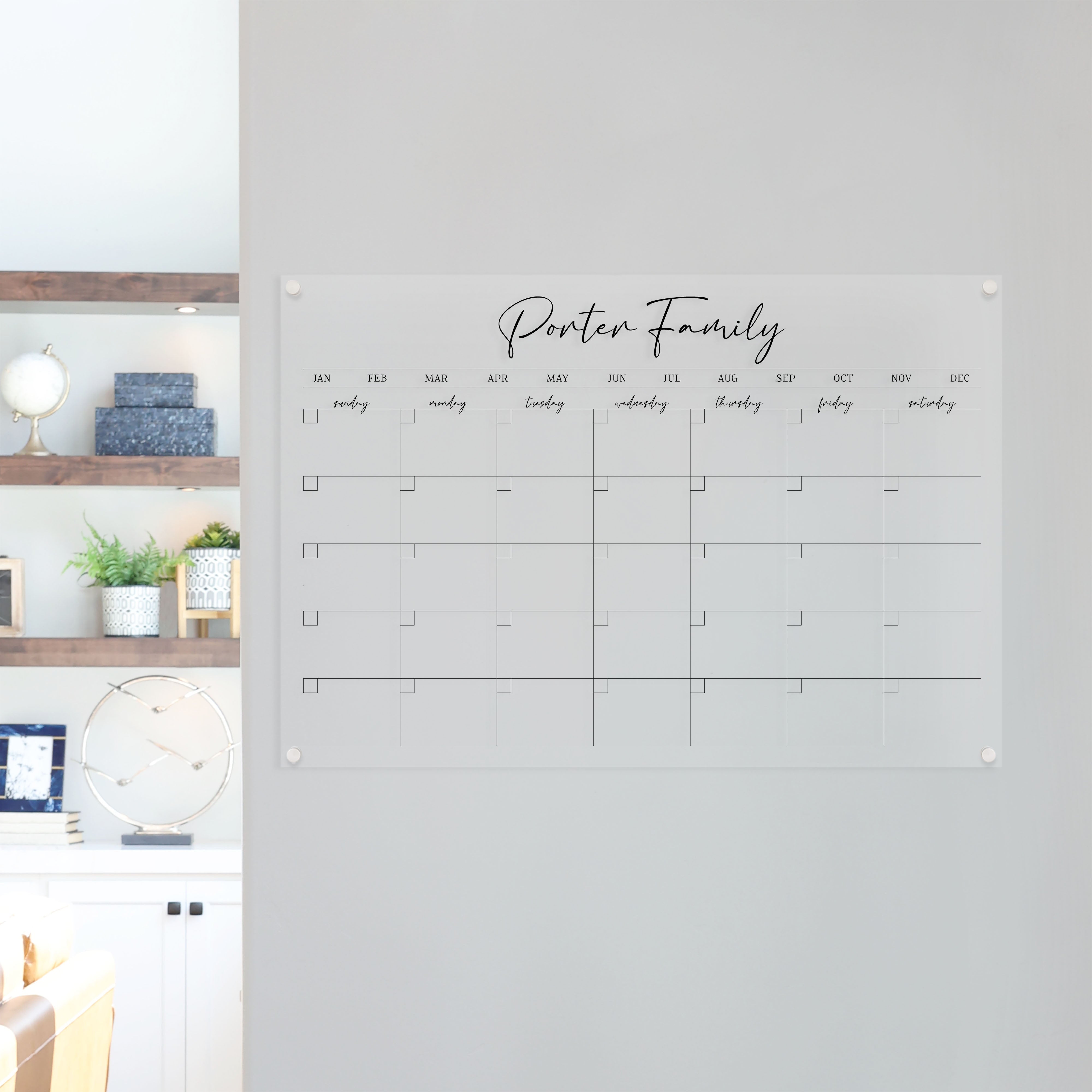 Monthly Acrylic Calendar | Horizontal Pennington