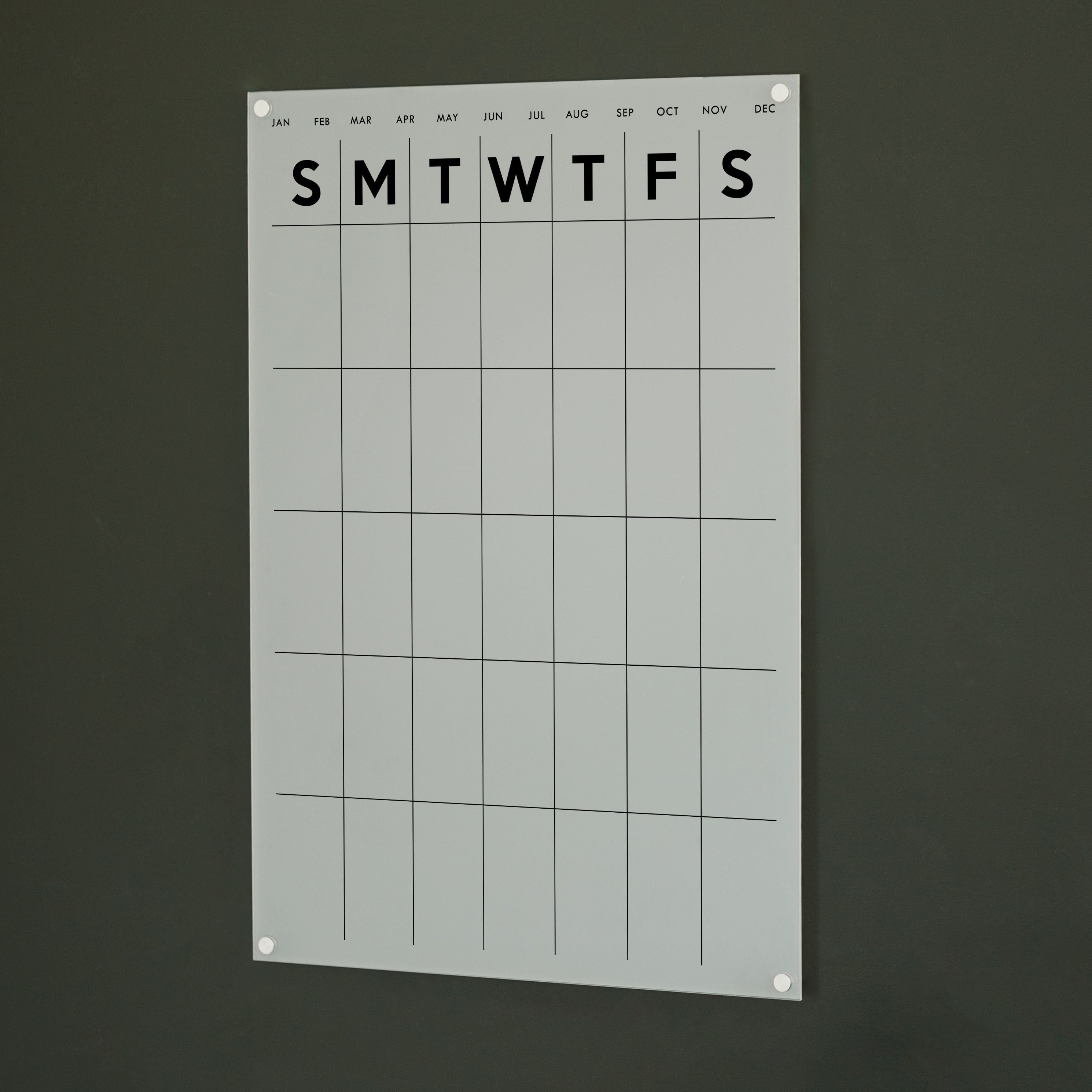 Monthly Frosted Acrylic Calendar | Vertical Minimalist