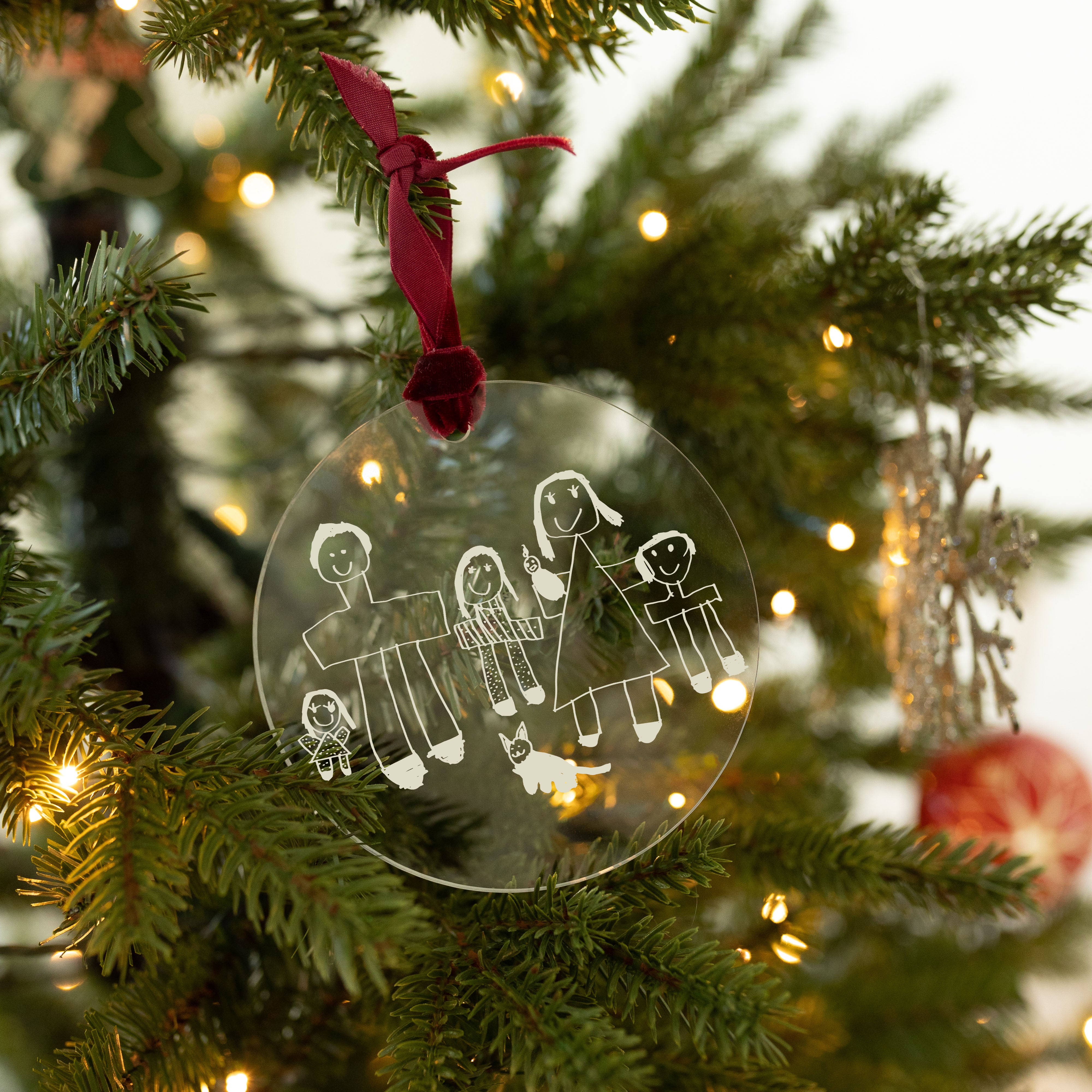 Clear Acrylic Child Drawing Ornament