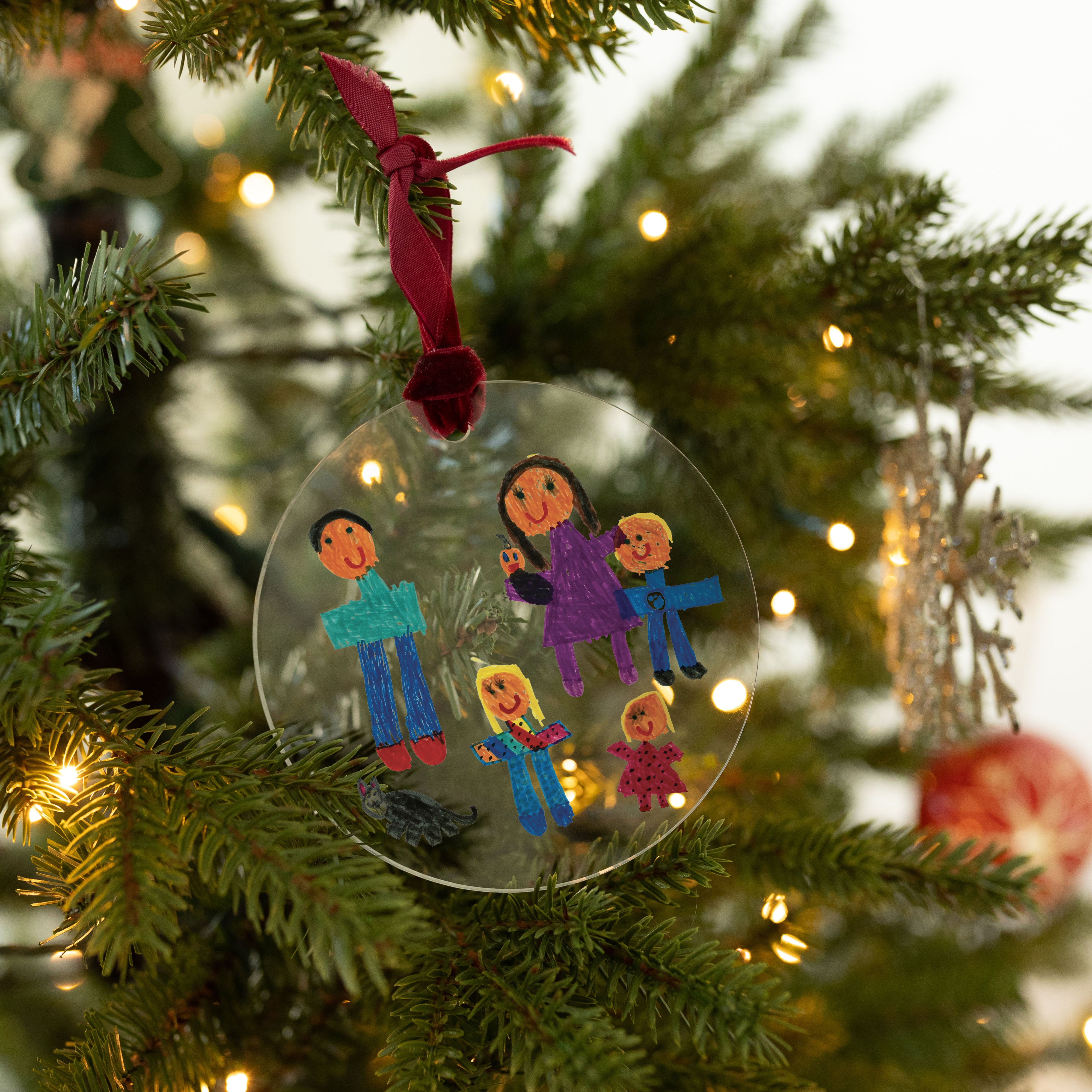 Clear Acrylic Child Drawing Ornament